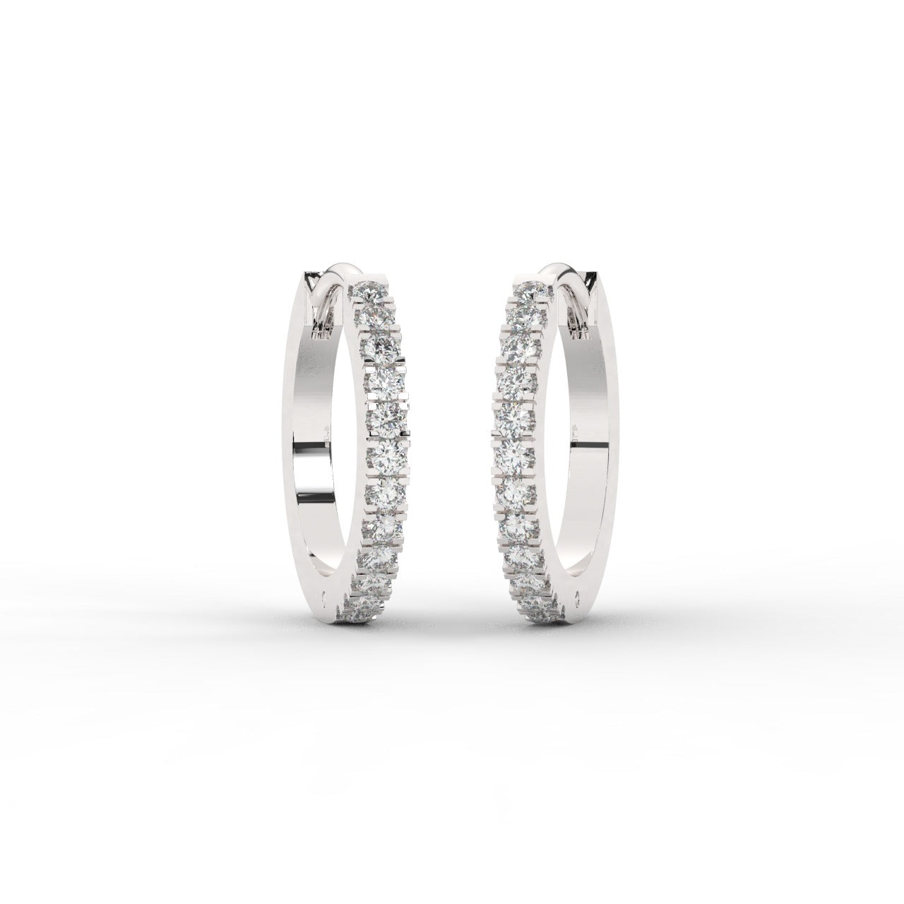 Marilyn Diamond Hoop Earrings - White Gold#Metal Colour_White Gold
