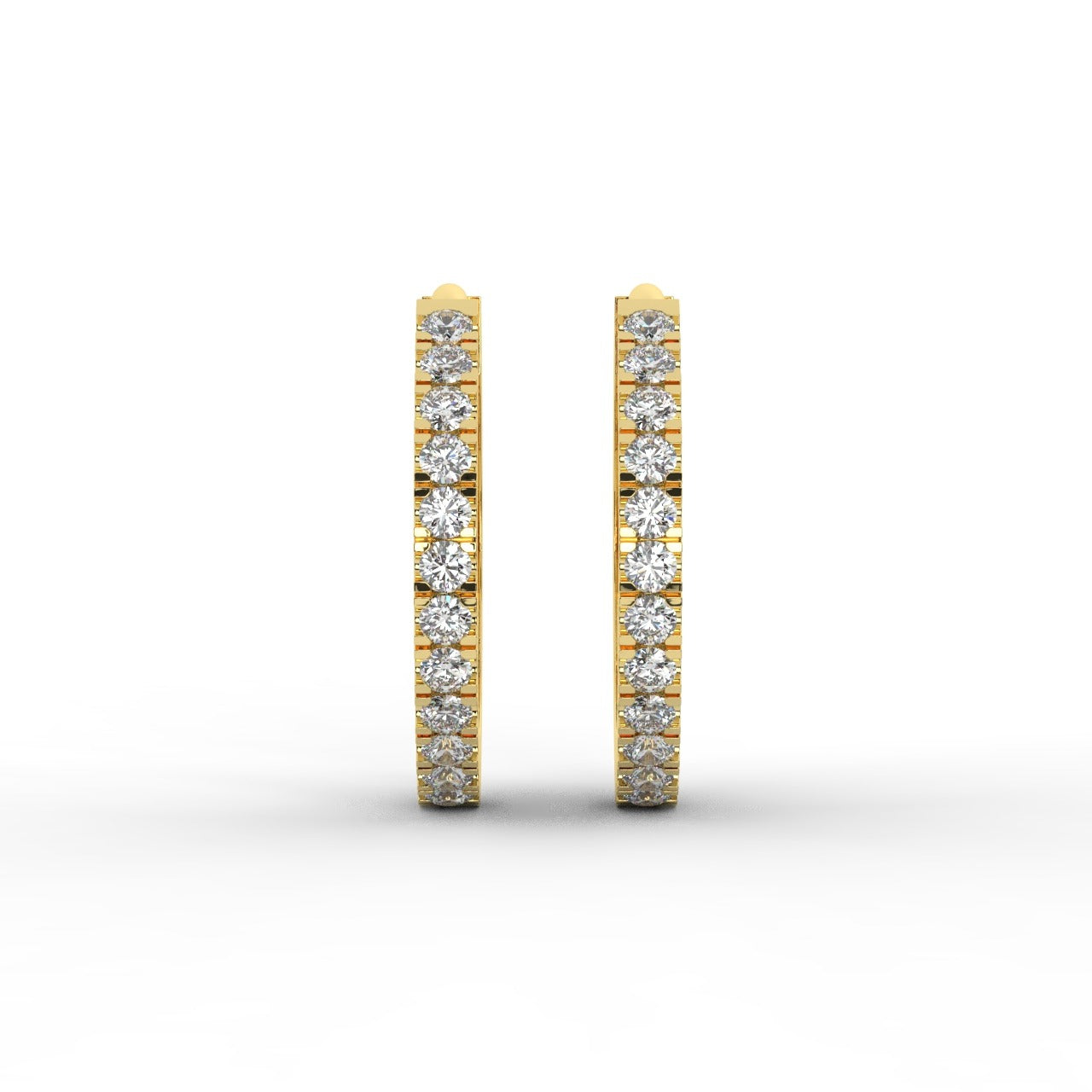 Marilyn Diamond Hoop Earrings - Yellow Gold#Metal Colour_Yellow Gold