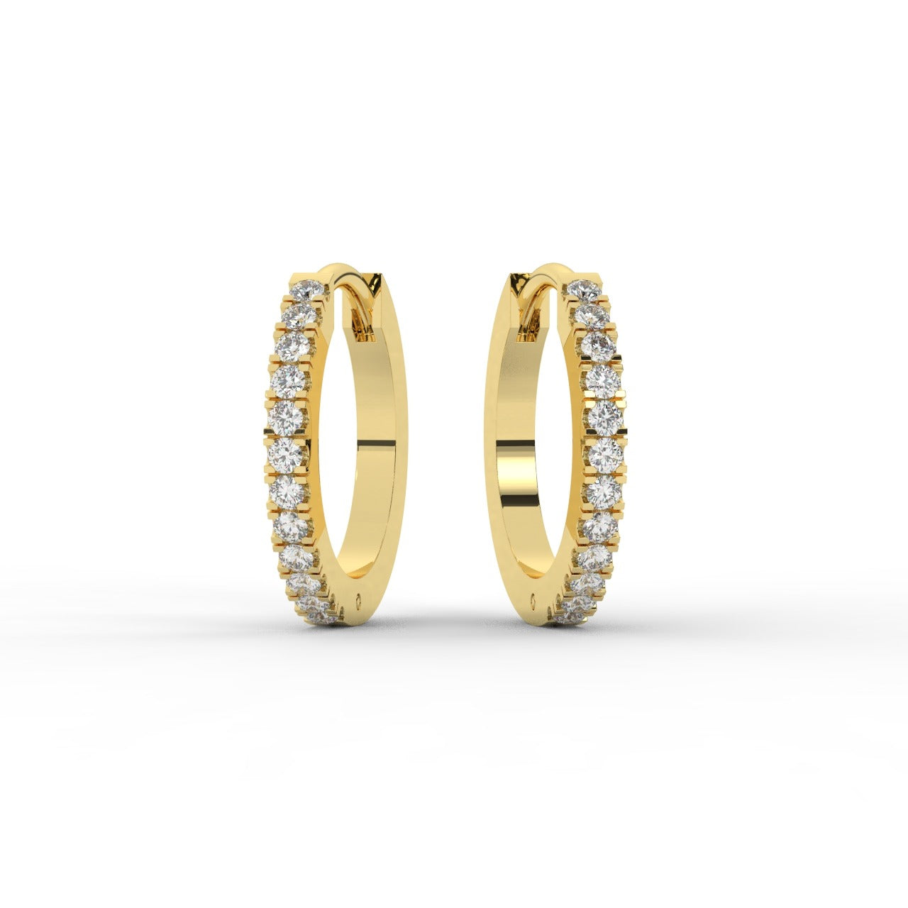 Marilyn Diamond Hoop Earrings - Yellow Gold#Metal Colour_Yellow Gold