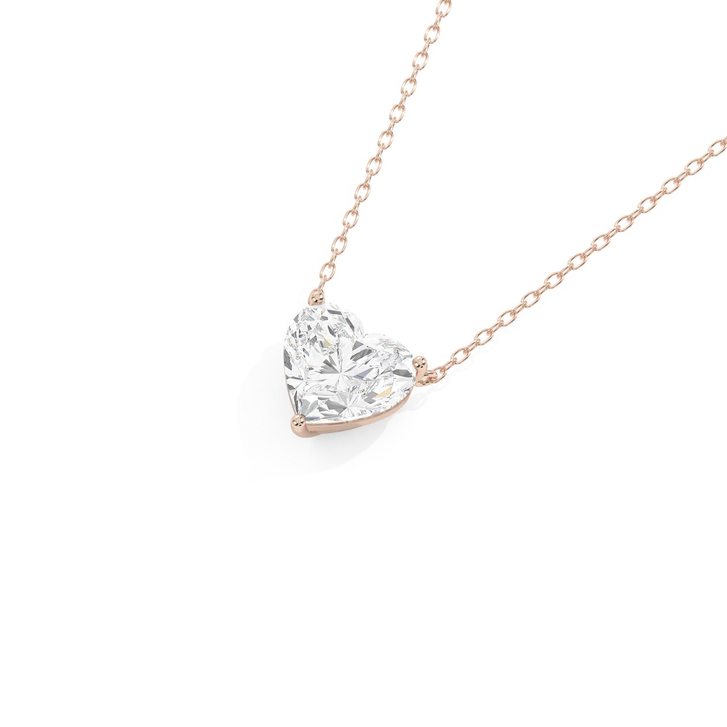 Heart Cut Pendant Necklace - Rose Gold#Metal Colour_Rose Gold
