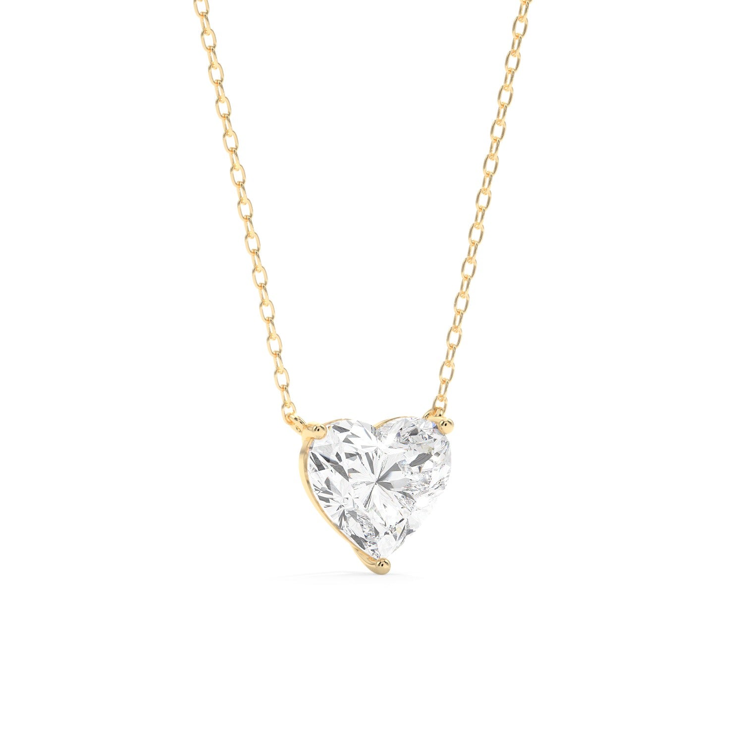 Heart Cut Pendant Necklace - Yellow Gold#Metal Colour_Yellow Gold