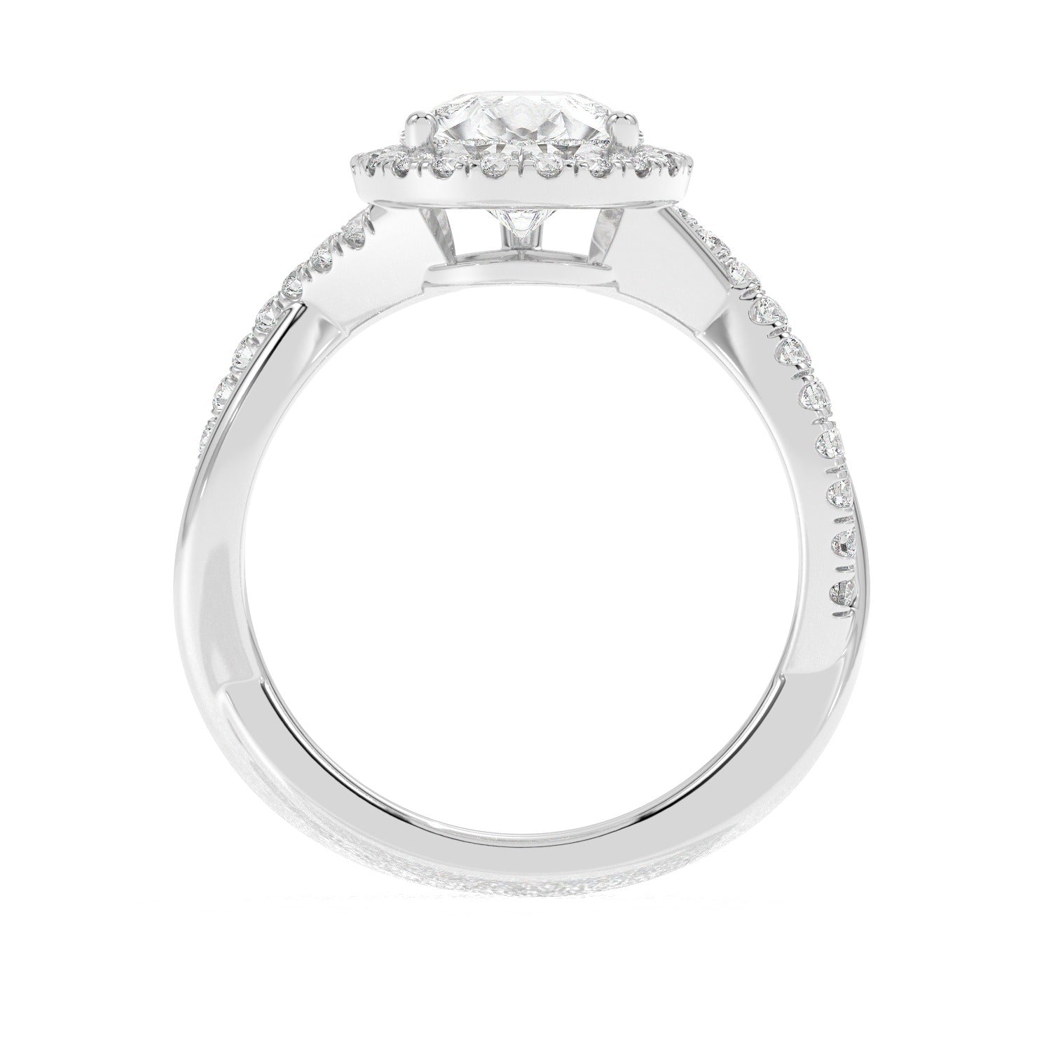 Pear Wave Ring - White Gold#Metal Colour_White Gold
