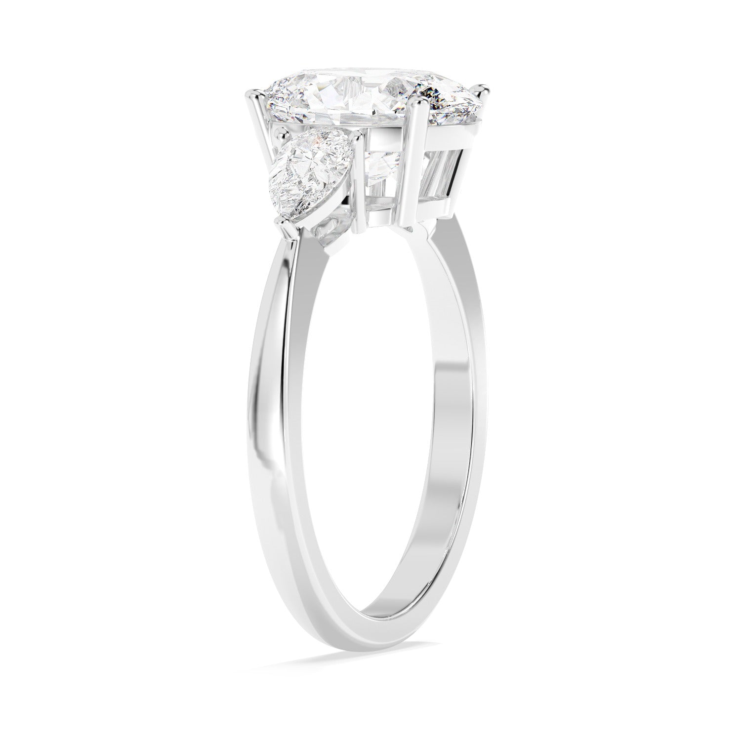 Framed Oval Ring - White Gold#Metal Colour_White Gold