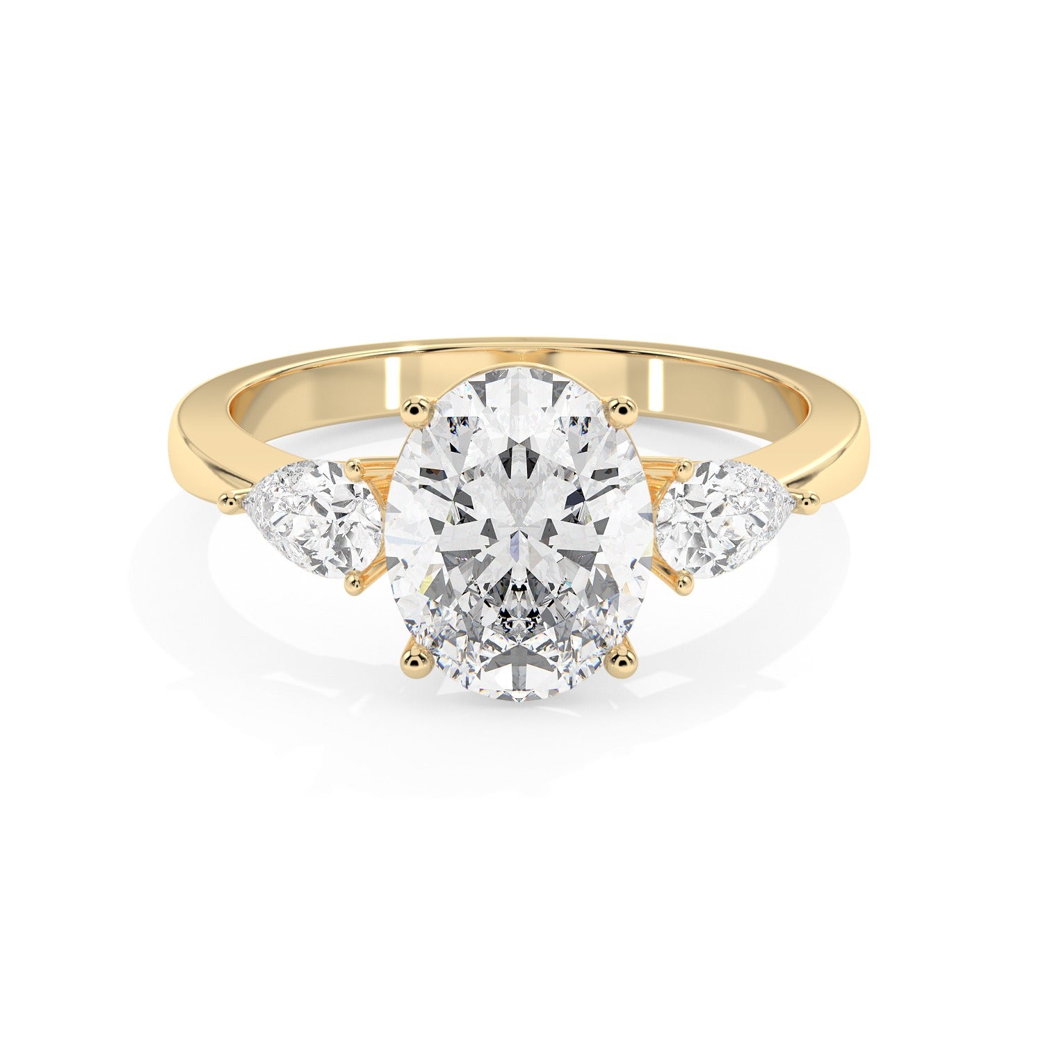 Framed Oval Ring - Yellow Gold#Metal Colour_Yellow Gold
