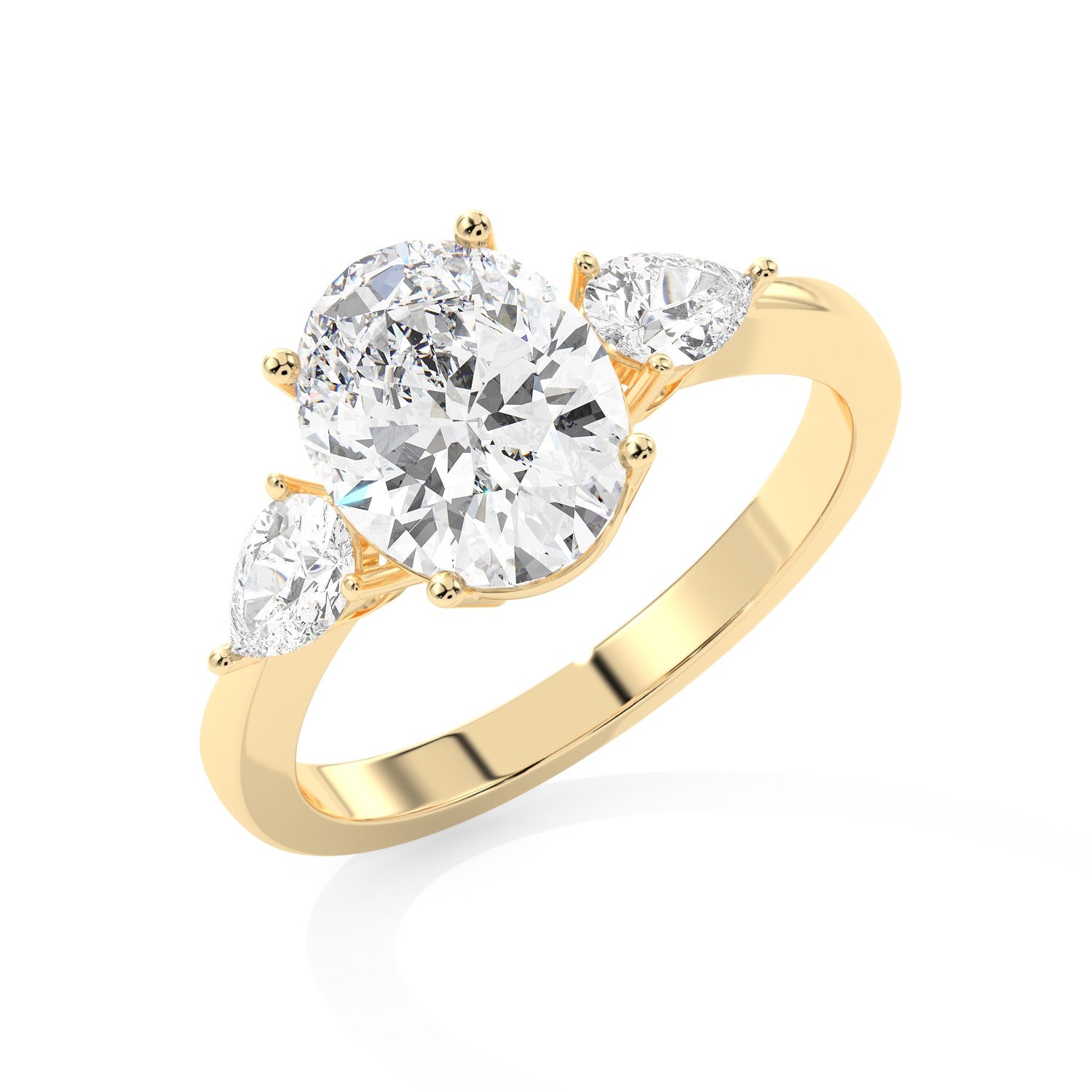 Framed Oval Ring - Yellow Gold#Metal Colour_Yellow Gold