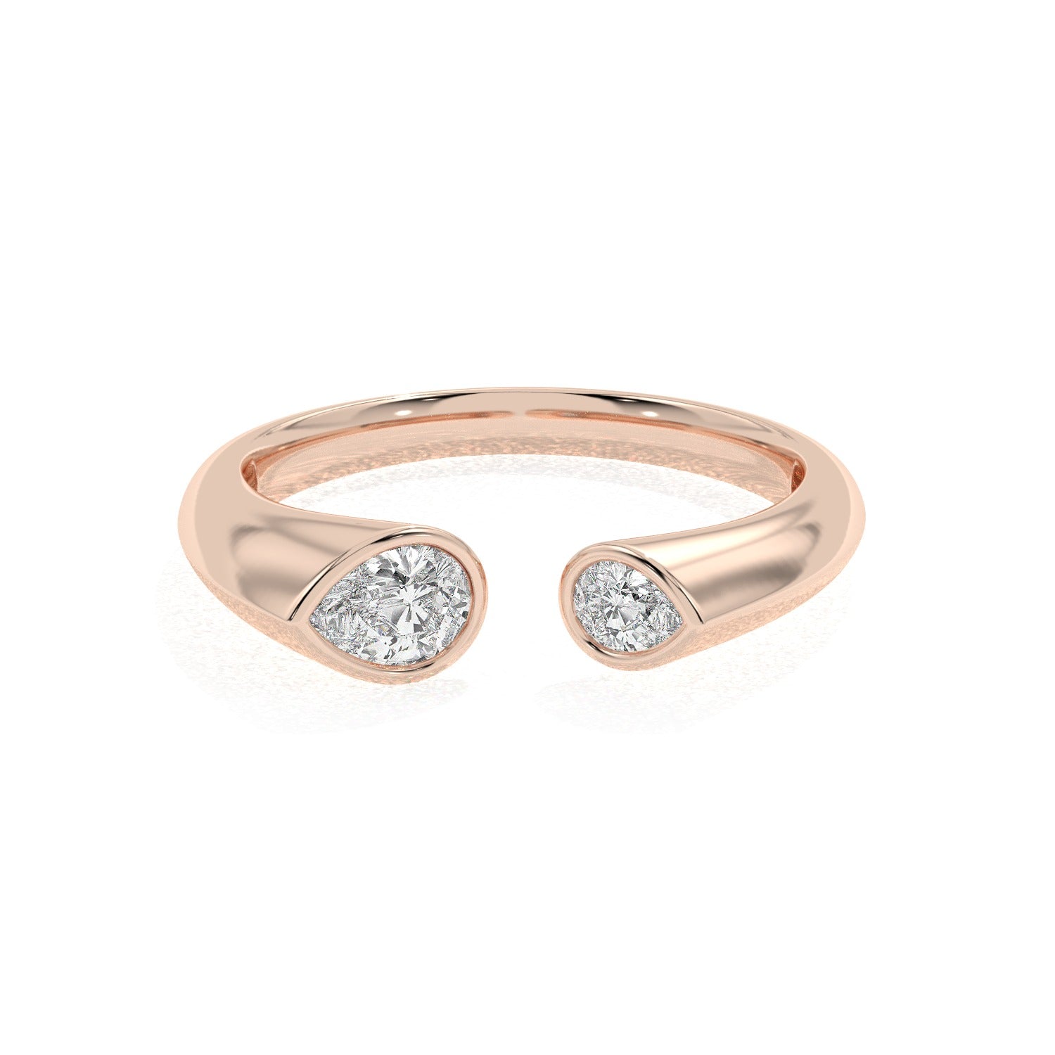 Double Pear Ring - Rose Gold#Metal Colour_Rose Gold