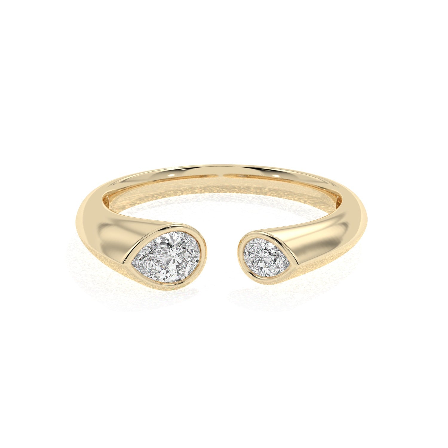 Double Pear Ring - Yellow Gold#Metal Colour_Yellow Gold
