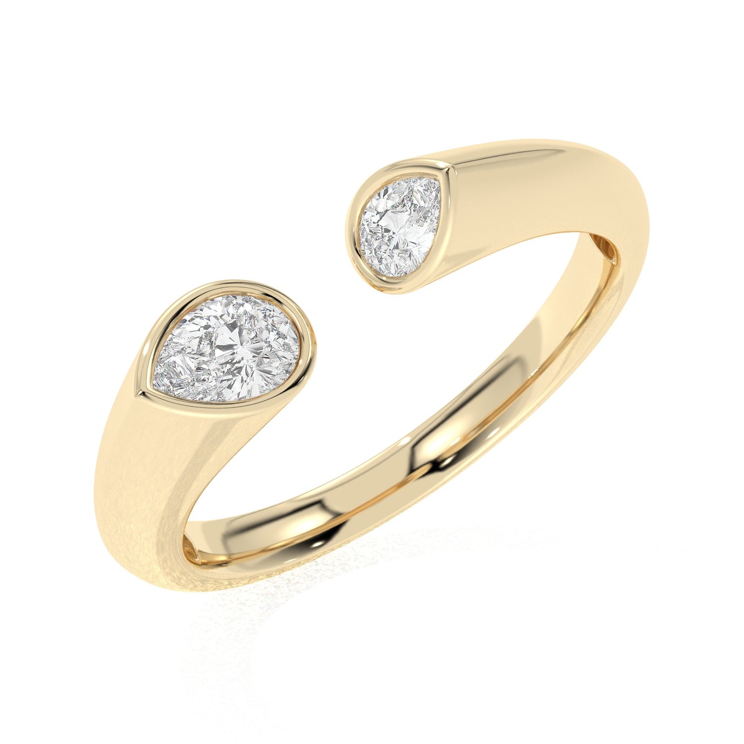 Double Pear Ring - Yellow Gold#Metal Colour_Yellow Gold