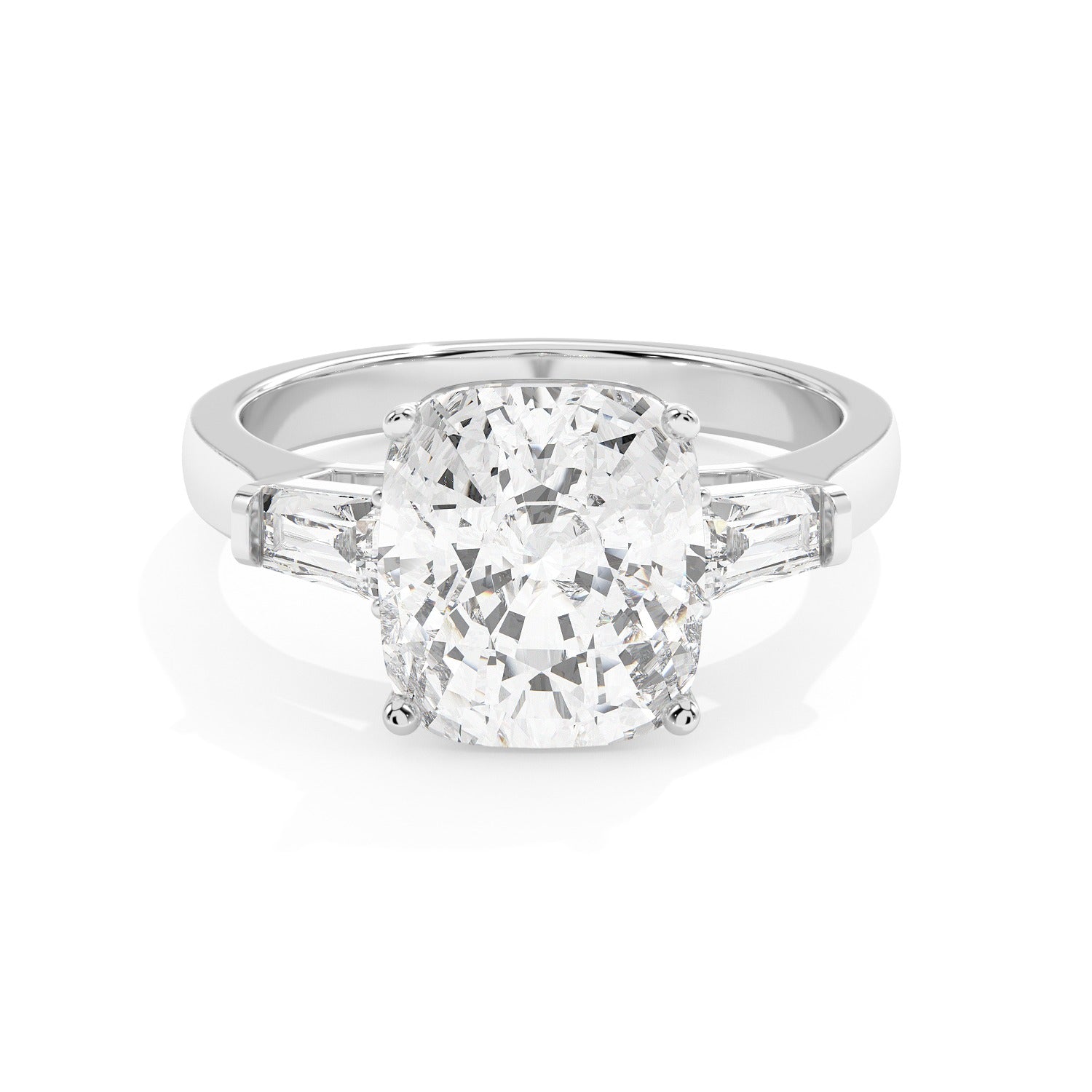 Framed Cushion Ring - White Gold#Metal Colour_White Gold