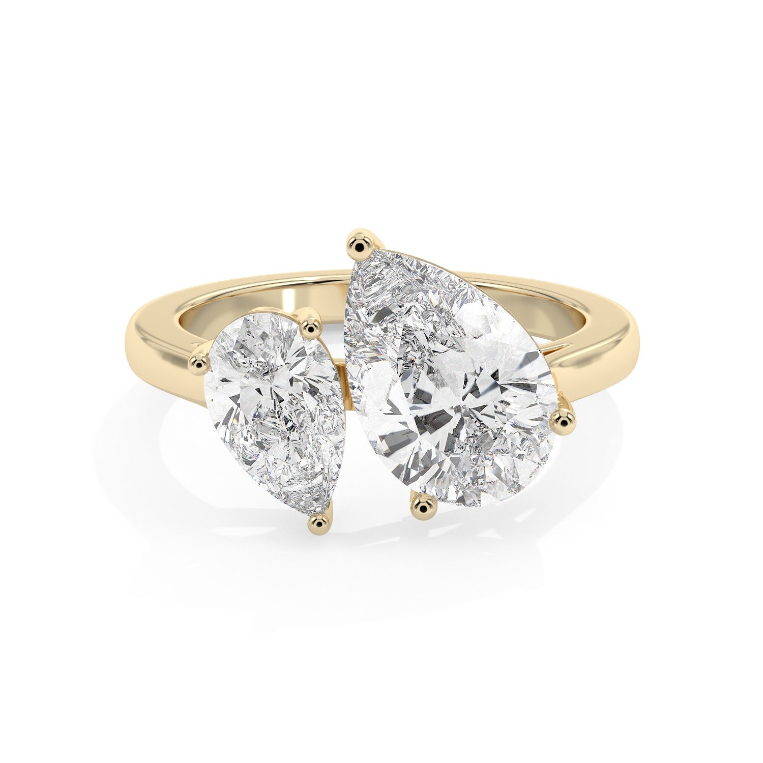 Pear Toi Et Moi Ring - Yellow Gold#Metal Colour_Yellow Gold