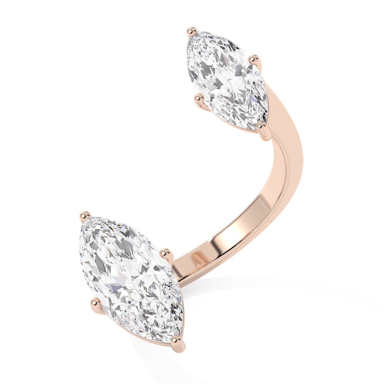 Marquise Duet Ring - Rose Gold#Metal Colour_Rose Gold