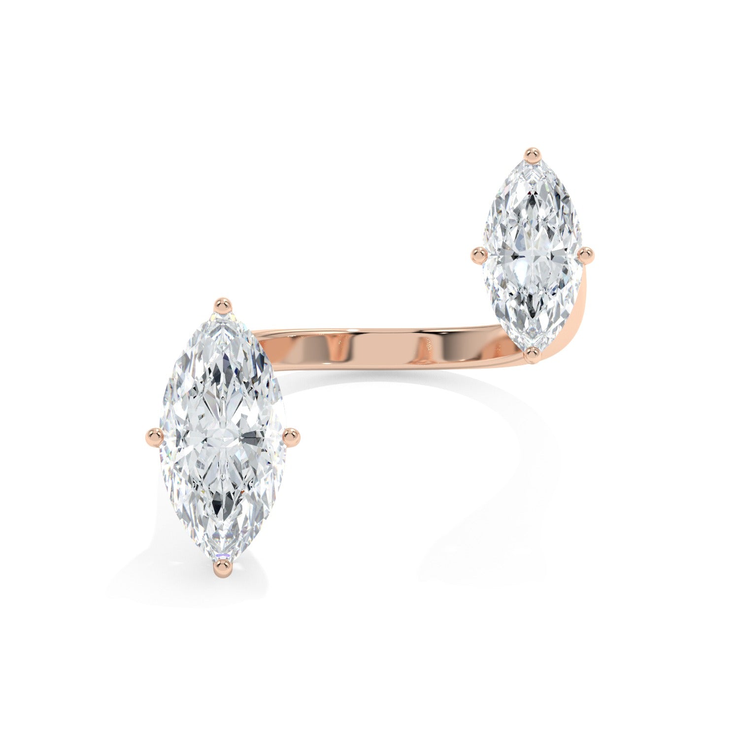 Marquise Duet Ring - Rose Gold#Metal Colour_Rose Gold