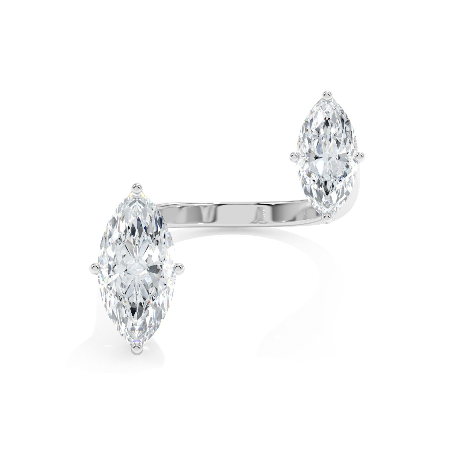 Marquise Duet Ring - White Gold#Metal Colour_White Gold