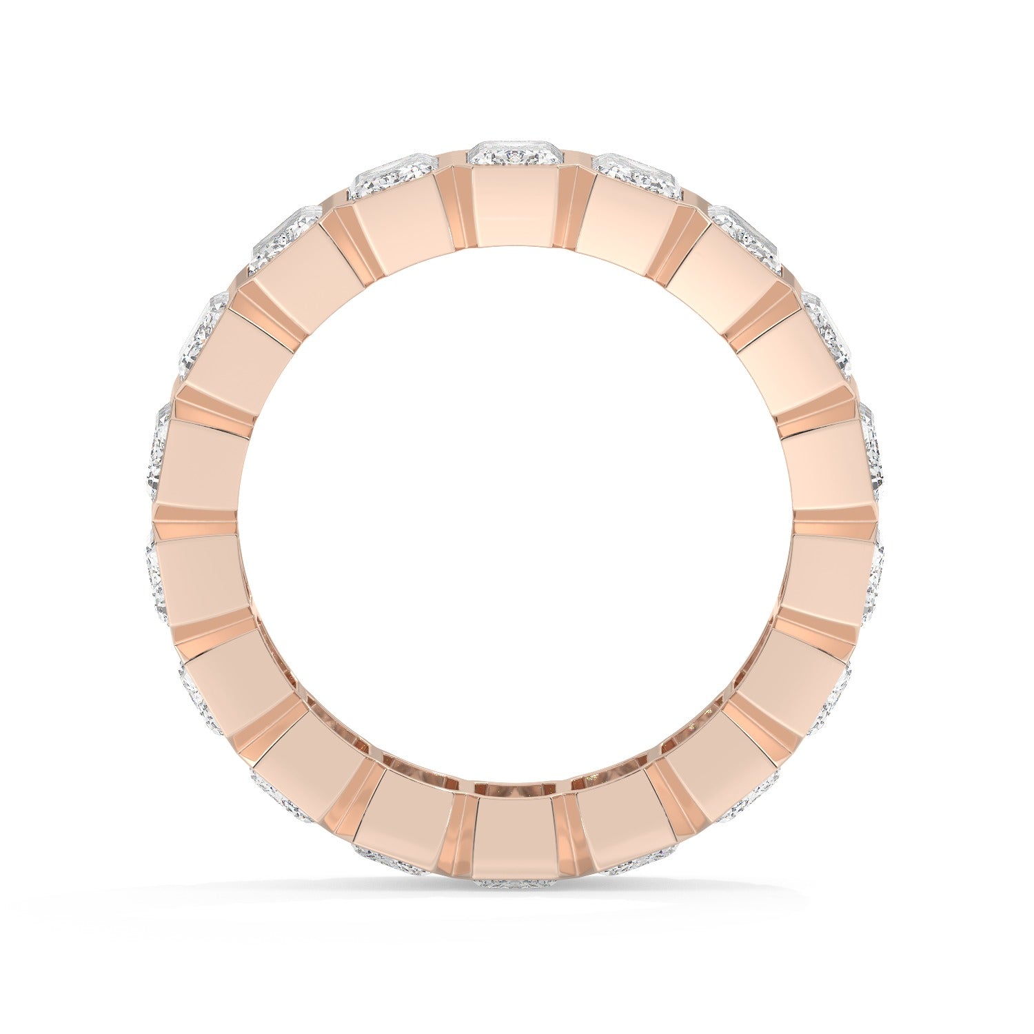 Emerald Bezel Eternity Ring - Rose Gold#Metal Colour_Rose Gold