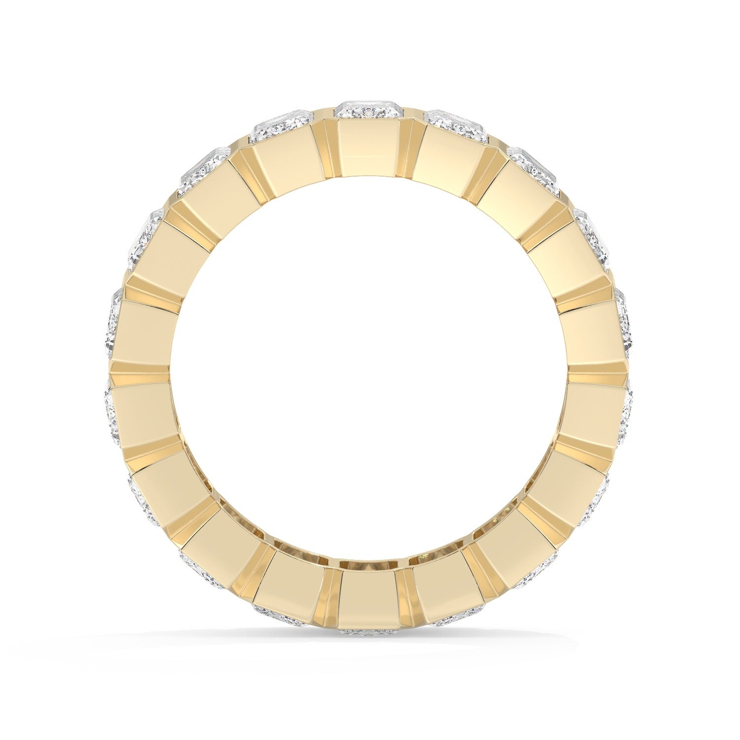 Emerald Bezel Eternity Ring - Yellow Gold#Metal Colour_Yellow Gold