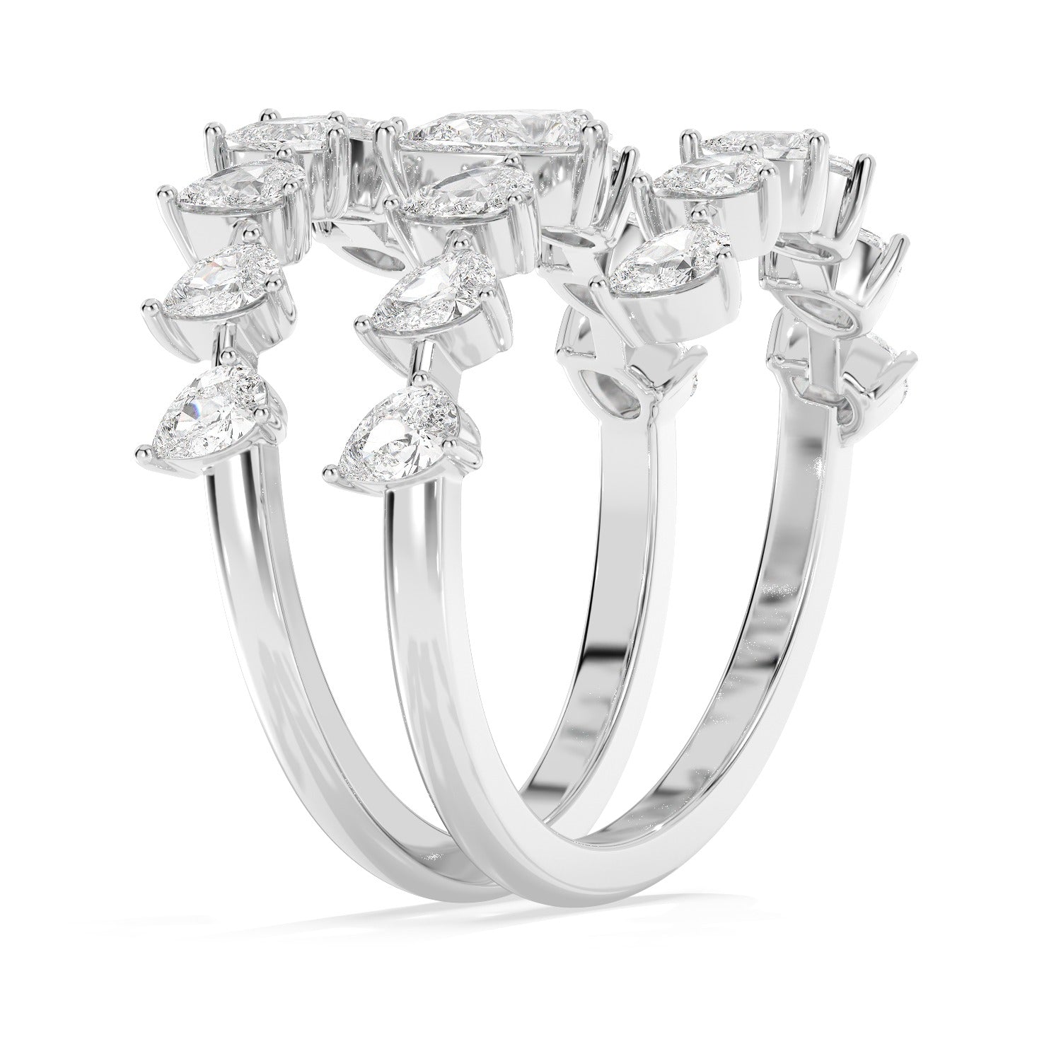 Pear Twist Ring - White Gold#Metal Colour_White Gold