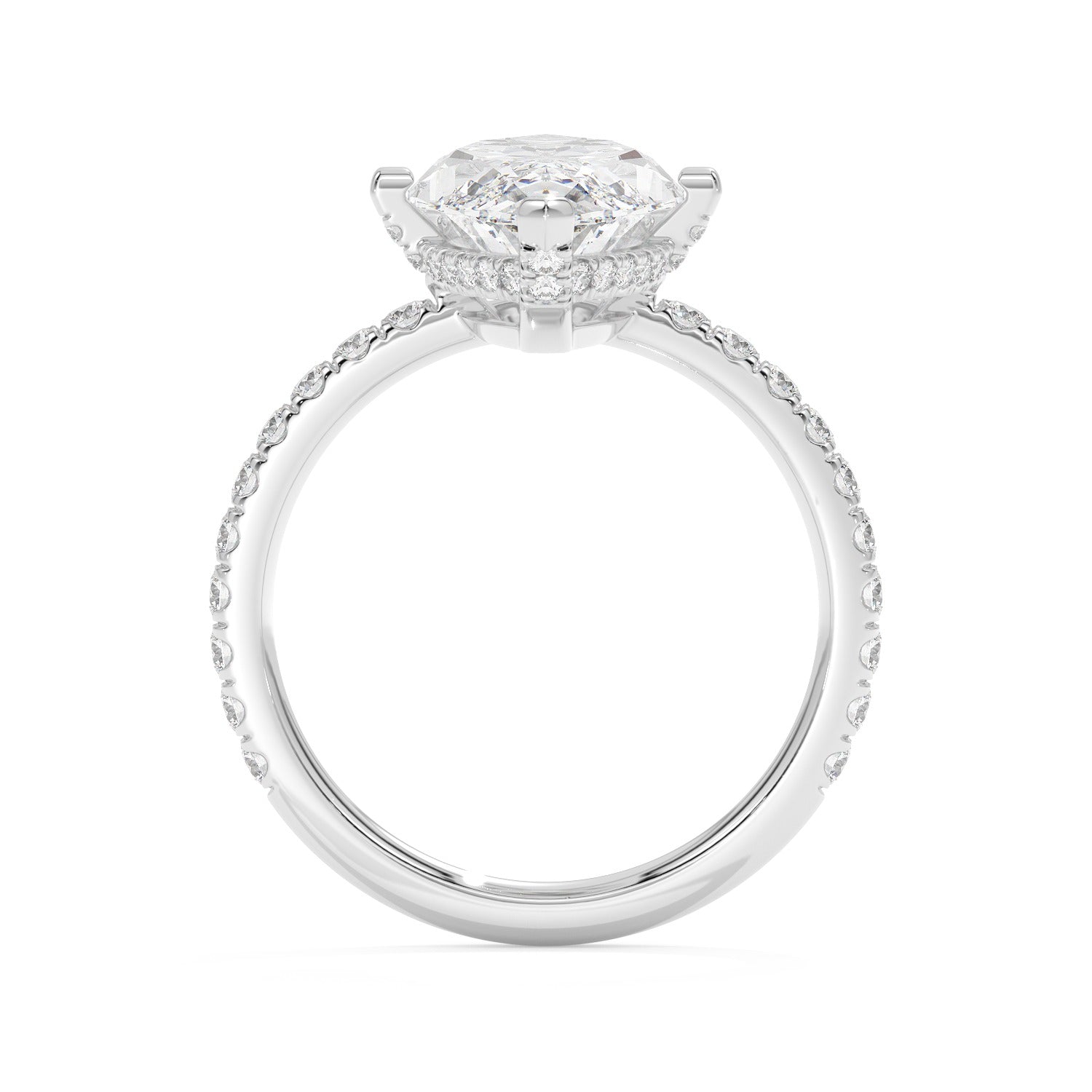 Marquise Line Ring - White Gold#Metal Colour_White Gold