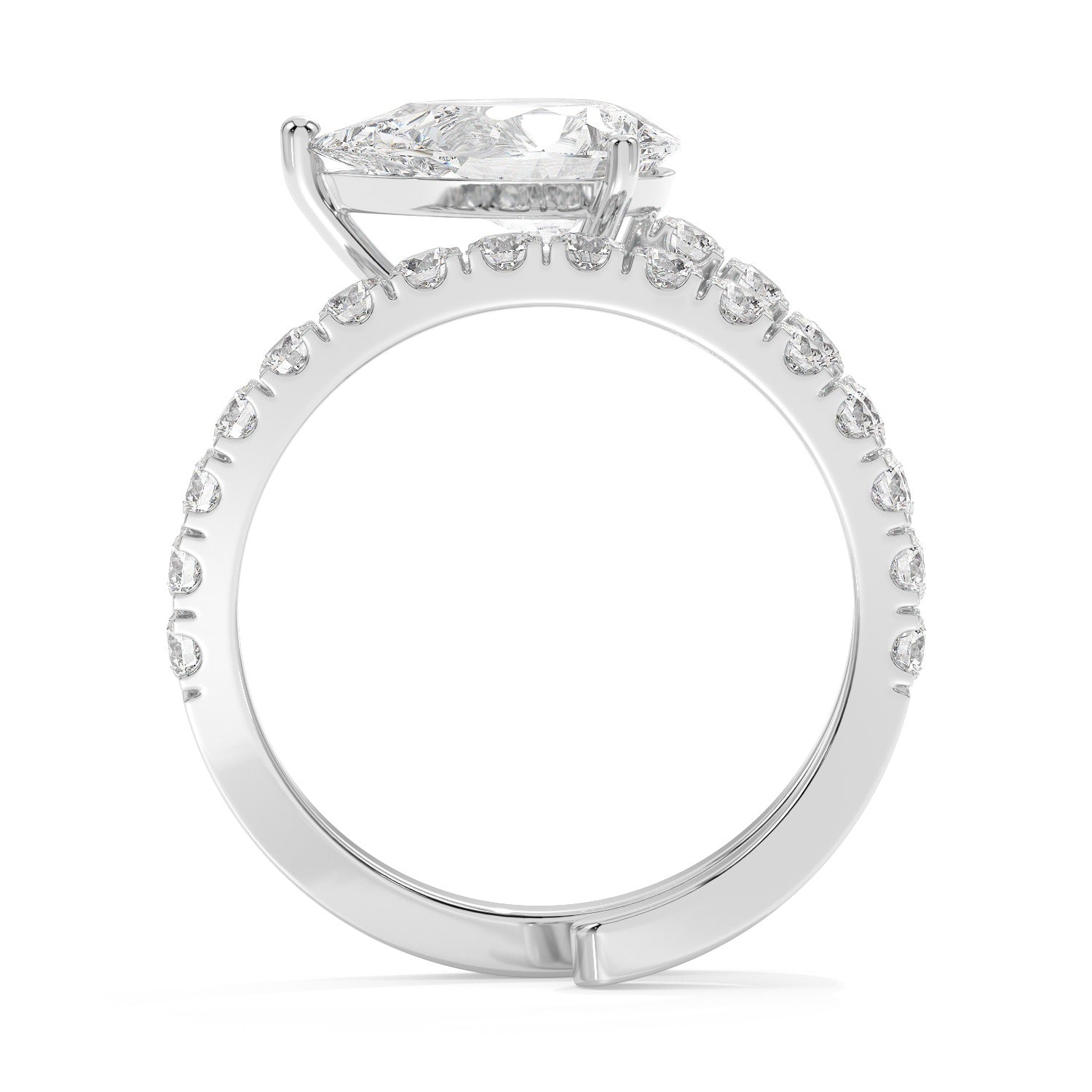Pear Wrap Ring - White Gold#Metal Colour_White Gold