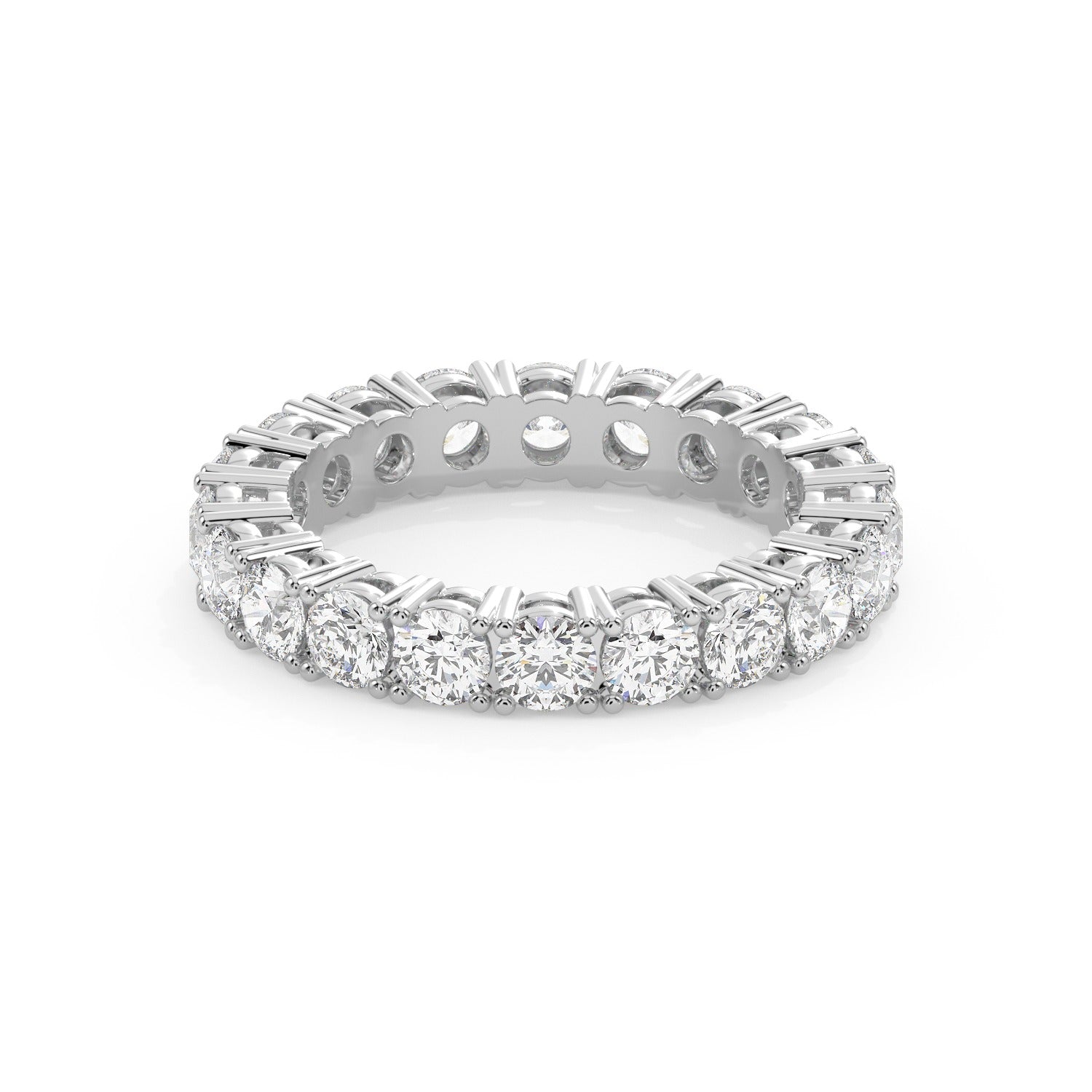Round Eternity Ring - White Gold#Metal Colour_White Gold