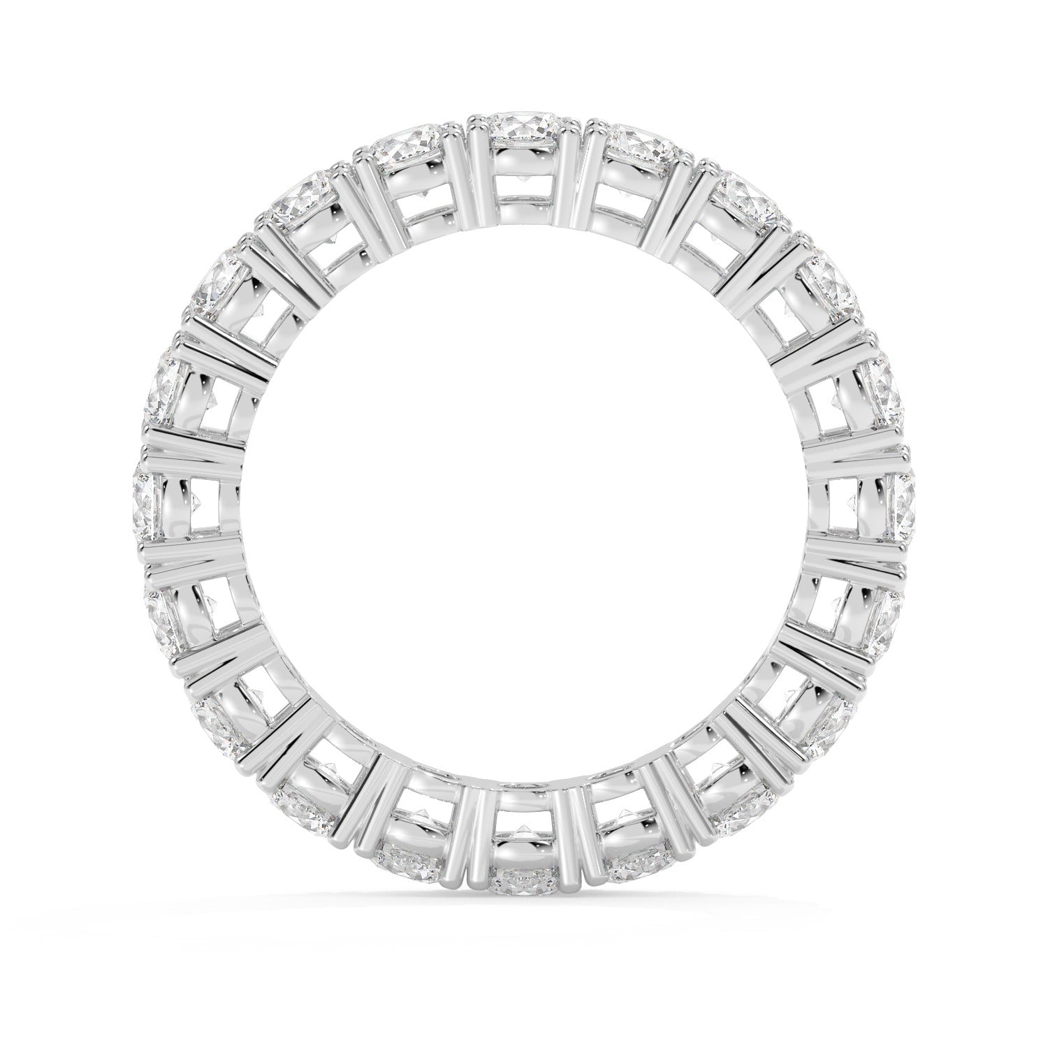 Round Eternity Ring - White Gold#Metal Colour_White Gold