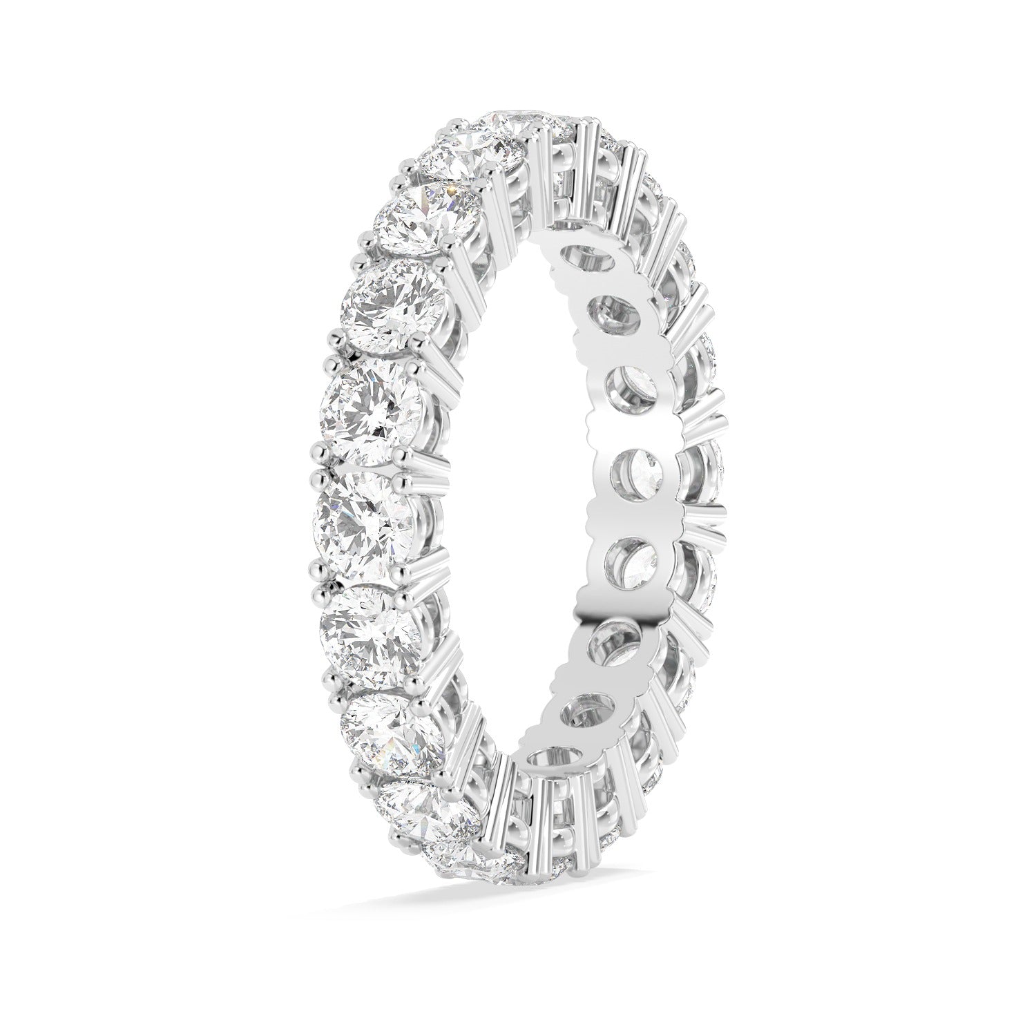 Round Eternity Ring - White Gold#Metal Colour_White Gold