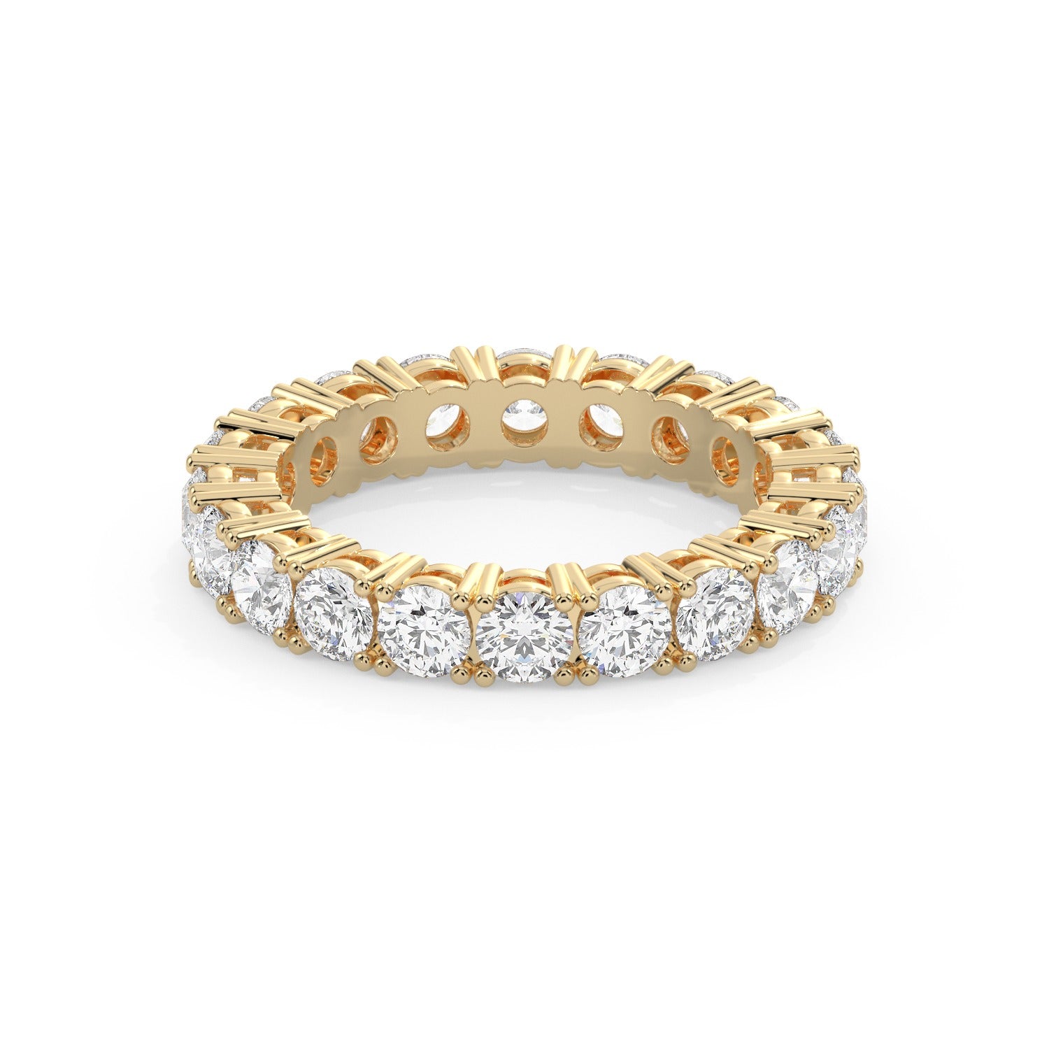 Round Eternity Ring - Yellow Gold#Metal Colour_Yellow Gold