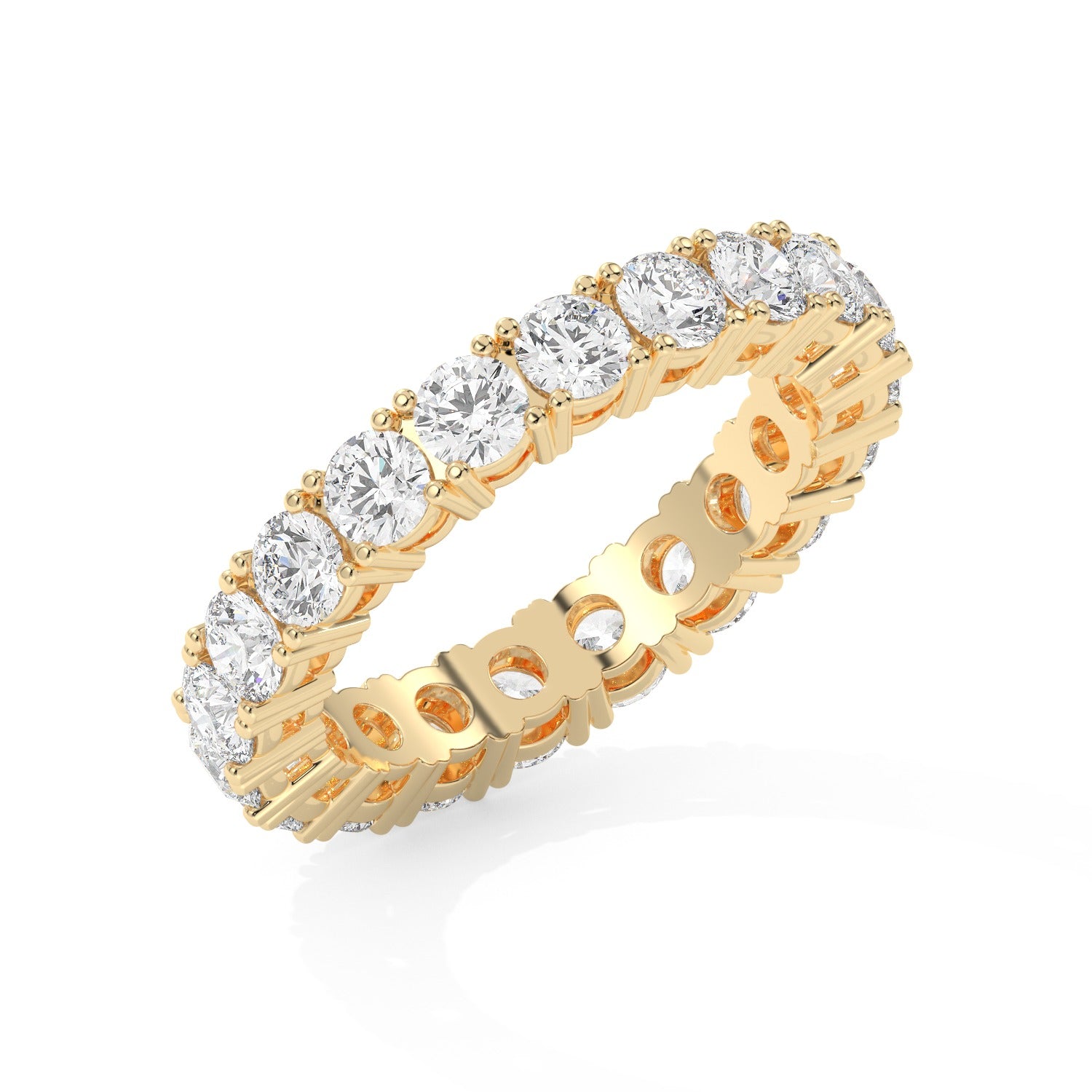 Round Eternity Ring - Yellow Gold#Metal Colour_Yellow Gold