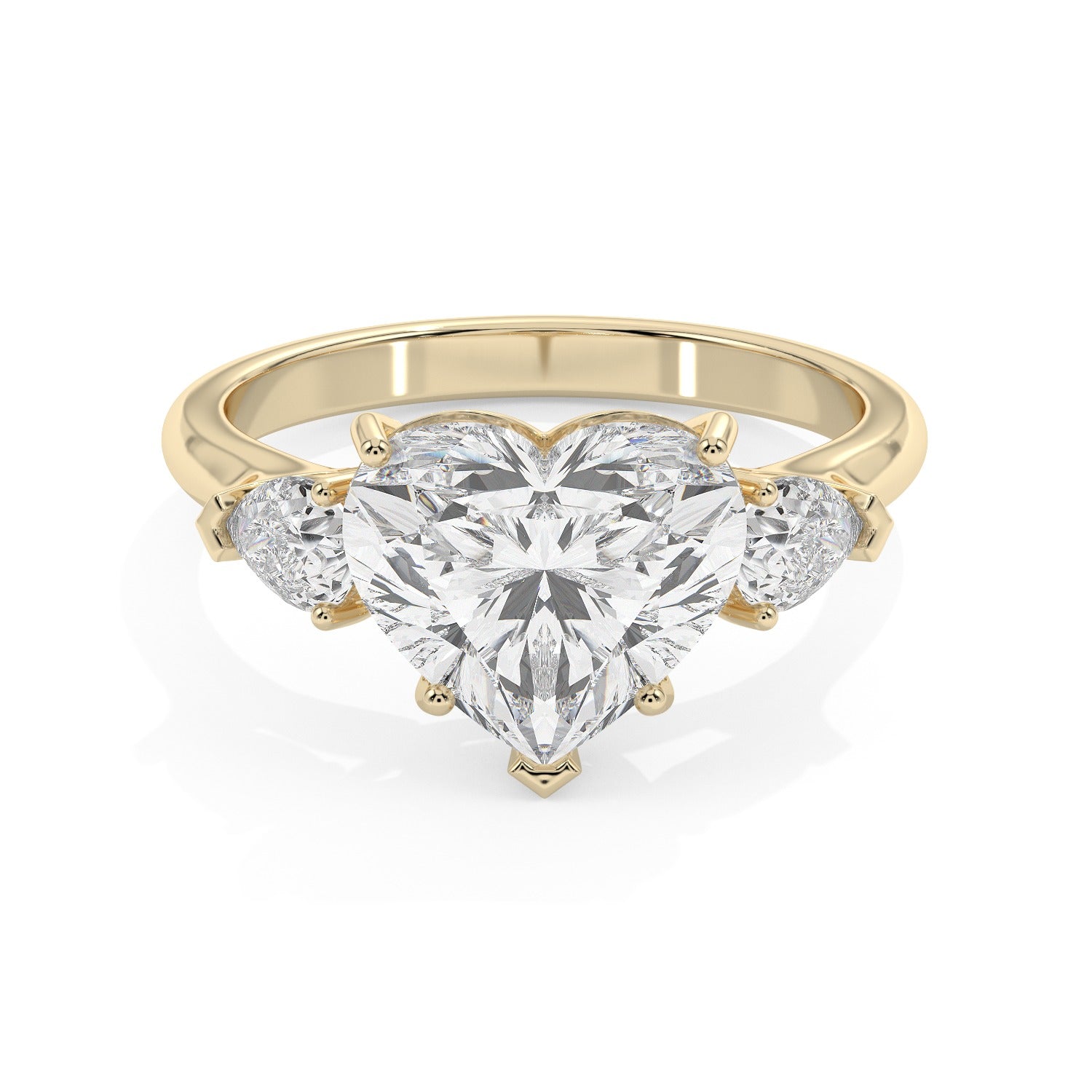 Framed Heart Ring - Yellow Gold#Metal Colour_Yellow Gold
