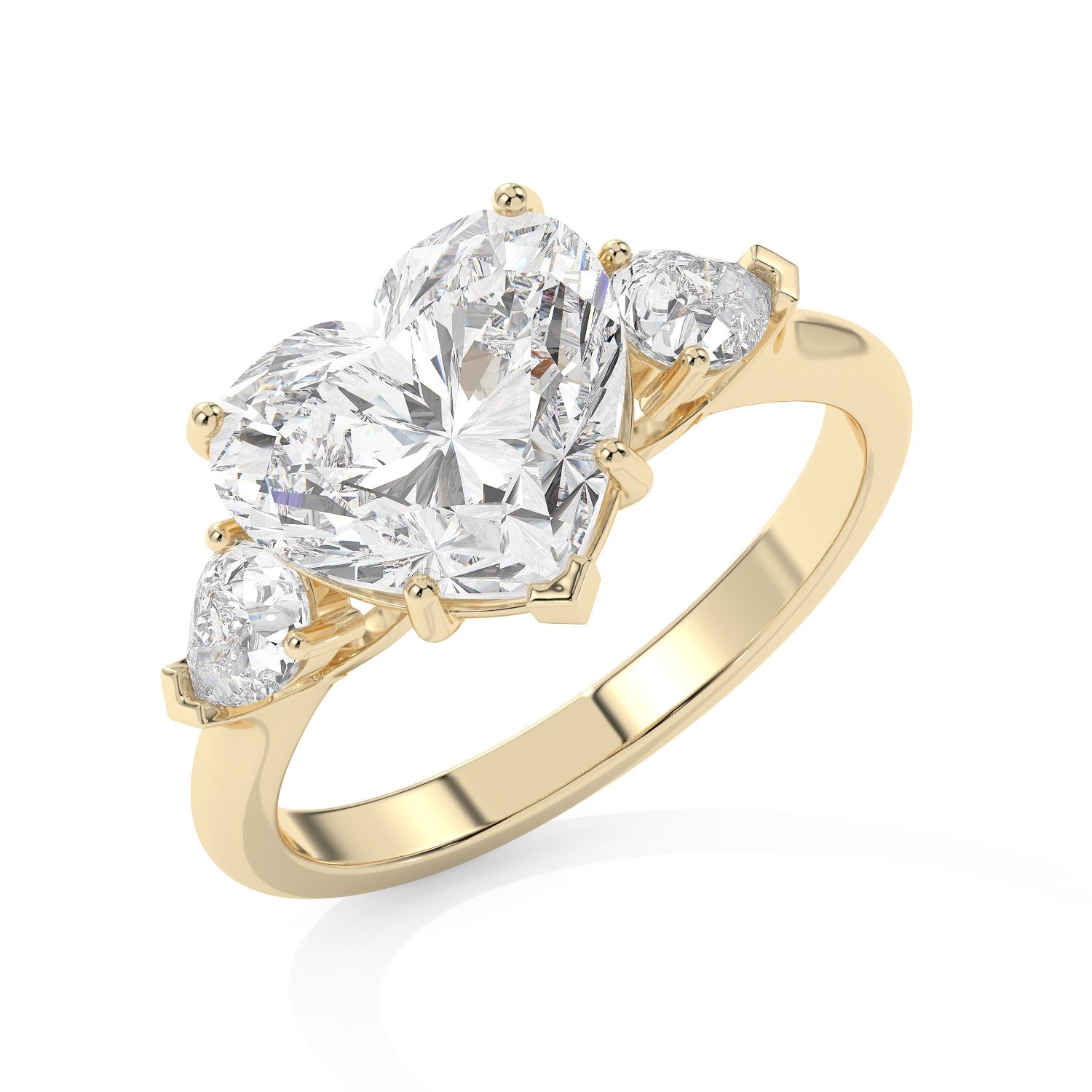 Framed Heart Ring - Yellow Gold#Metal Colour_Yellow Gold