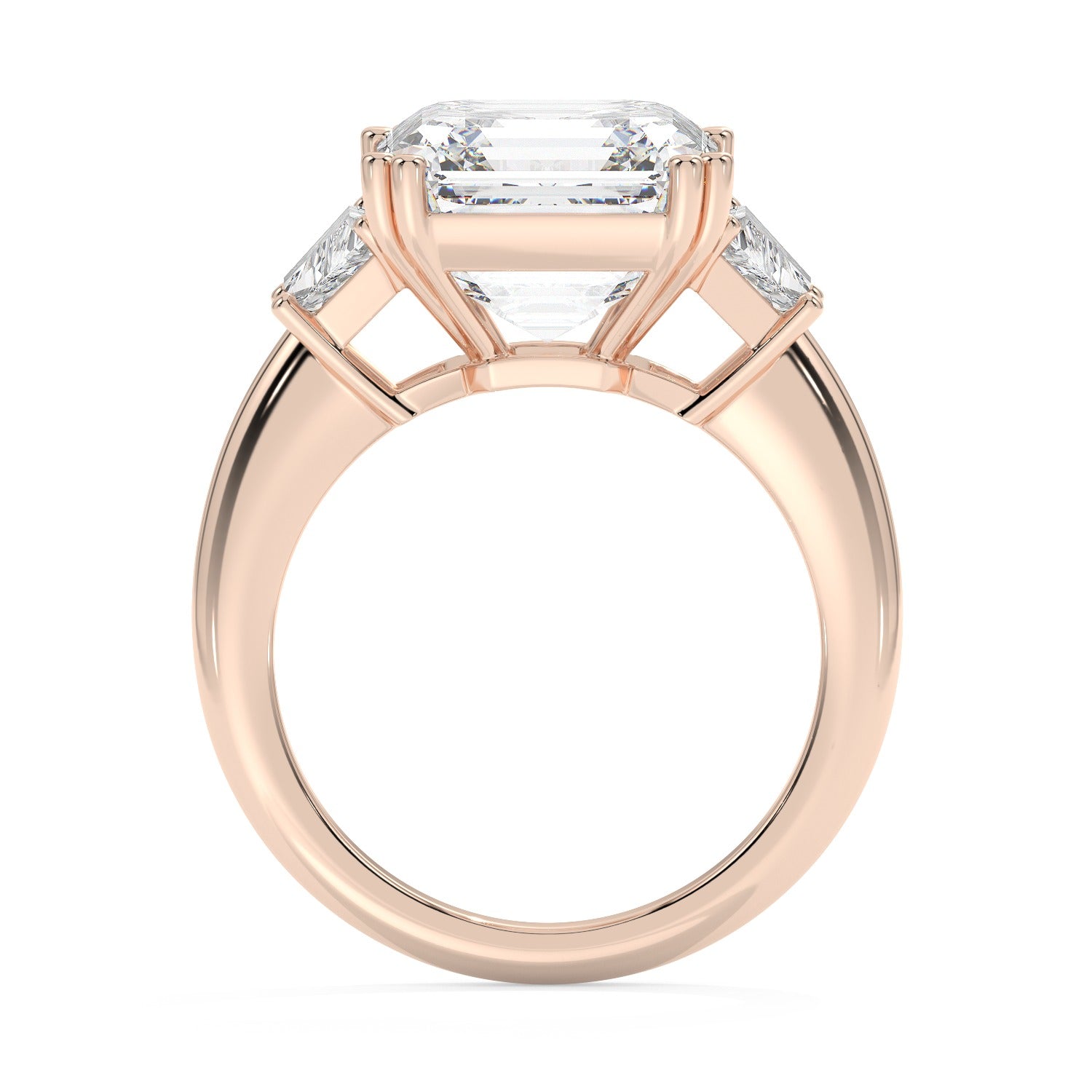 Baguette Set Ring - Rose Gold#Metal Colour_Rose Gold