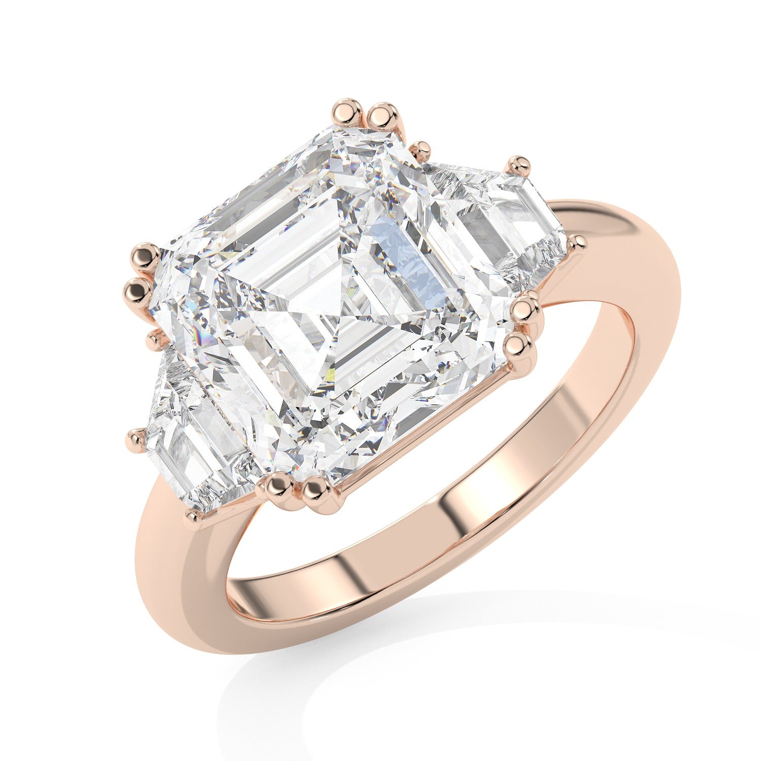 Baguette Set Ring - Rose Gold#Metal Colour_Rose Gold
