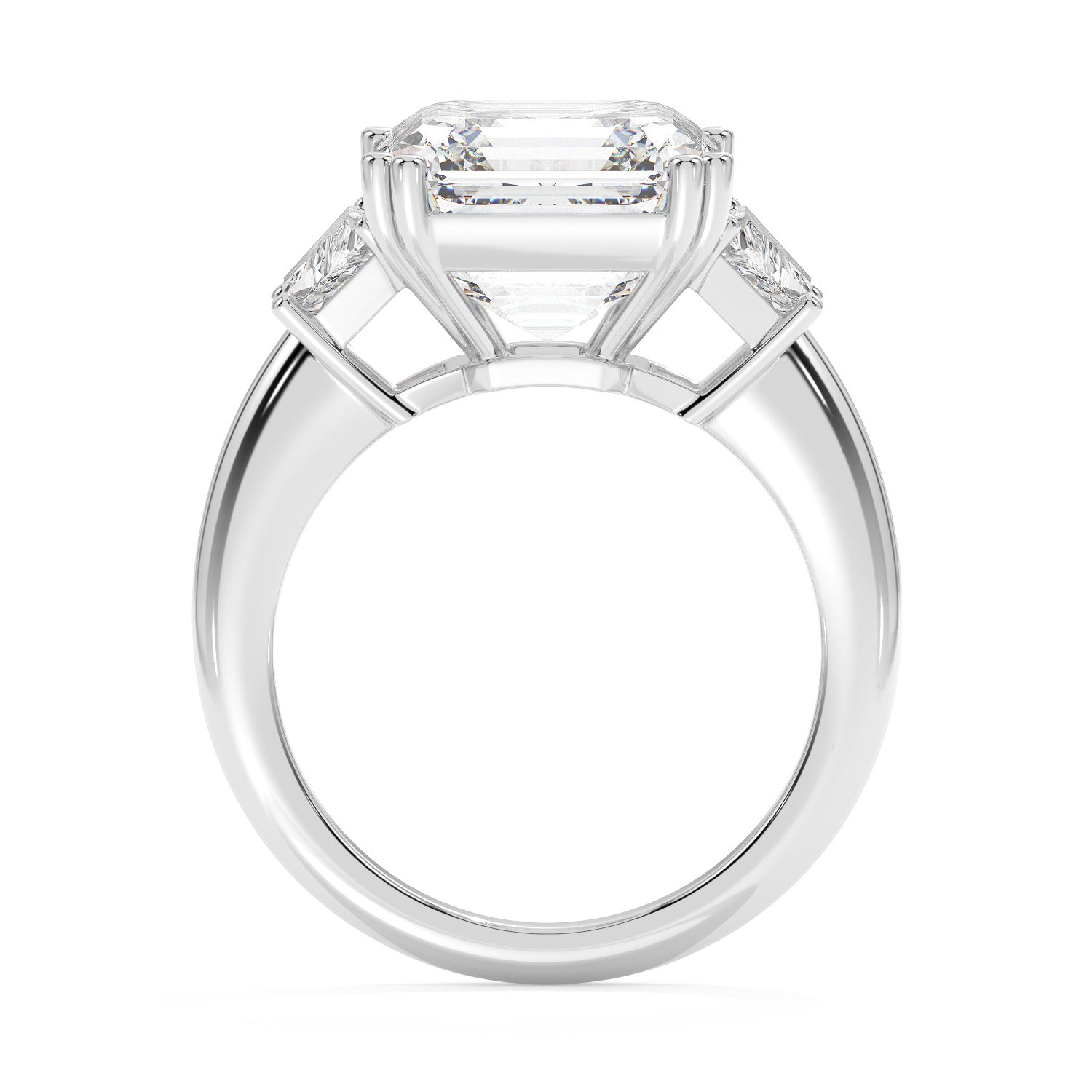 Baguette Set Ring - White Gold#Metal Colour_White Gold