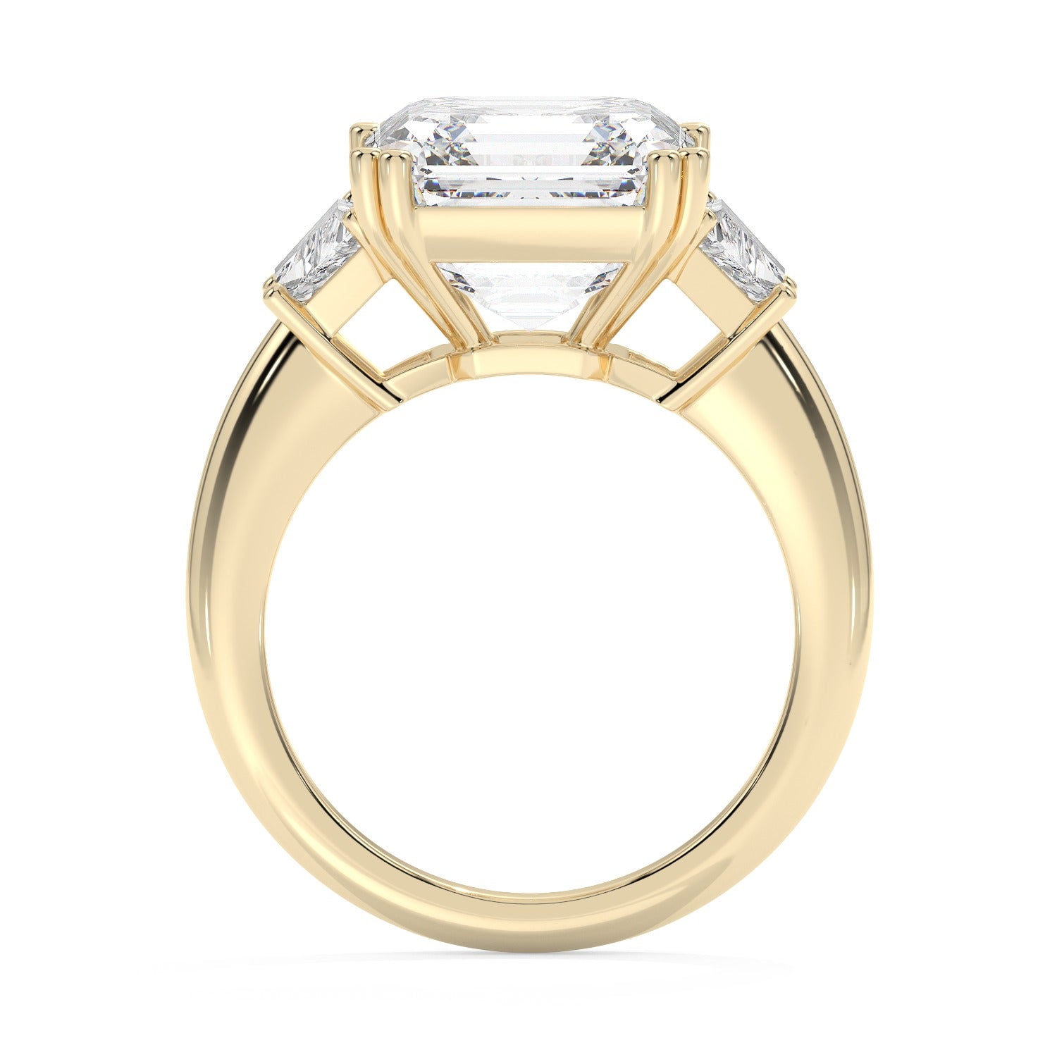 Baguette Set Ring - Yellow Gold#Metal Colour_Yellow Gold