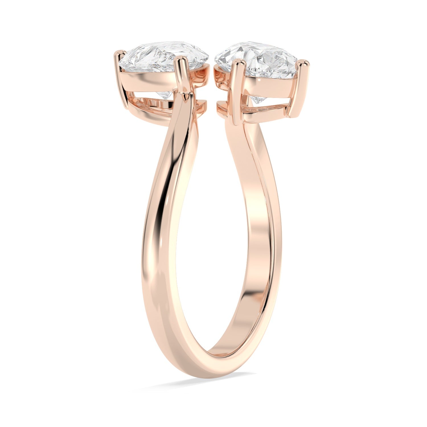 Pear Duet Ring - Rose Gold#Metal Colour_Rose Gold