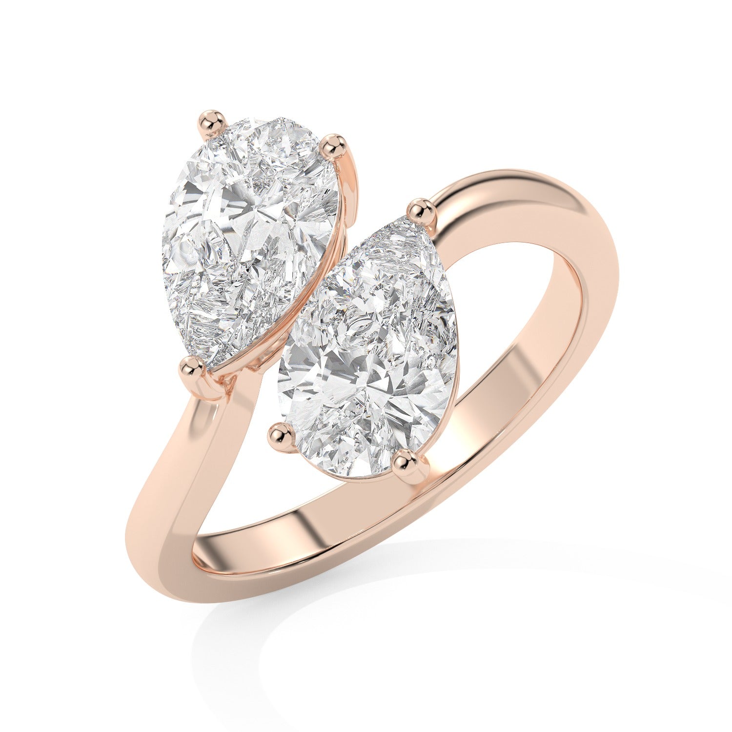 Pear Duet Ring - Rose Gold#Metal Colour_Rose Gold