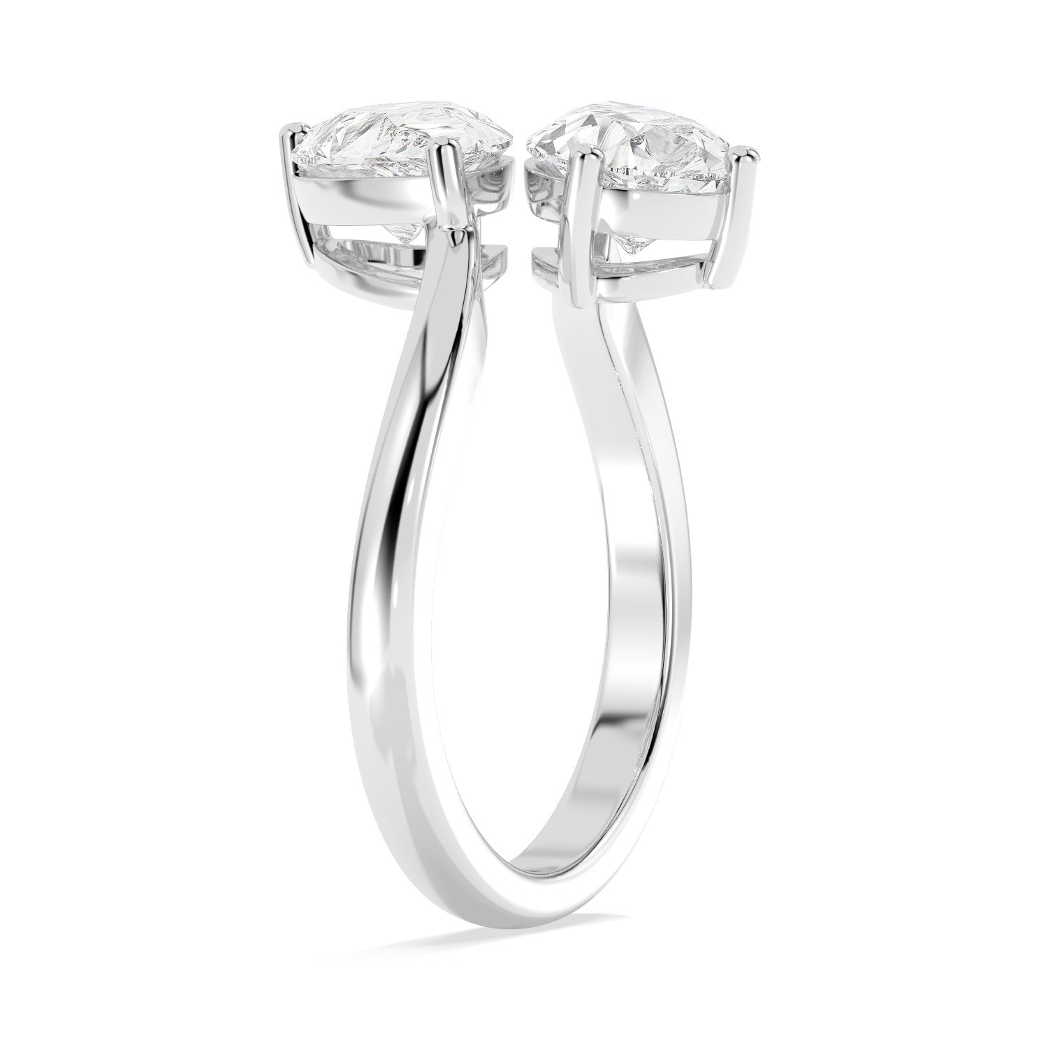 Pear Duet Ring - White Gold#Metal Colour_White Gold