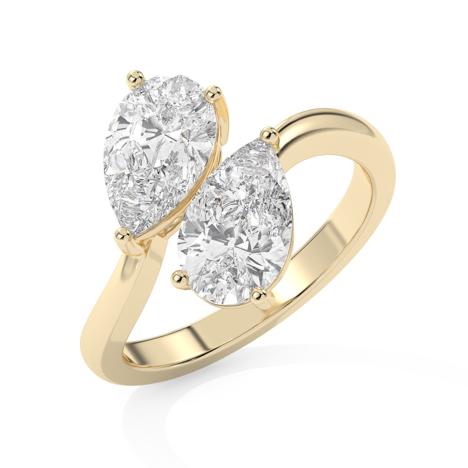 Pear Duet Ring - Yellow Gold#Metal Colour_Yellow Gold