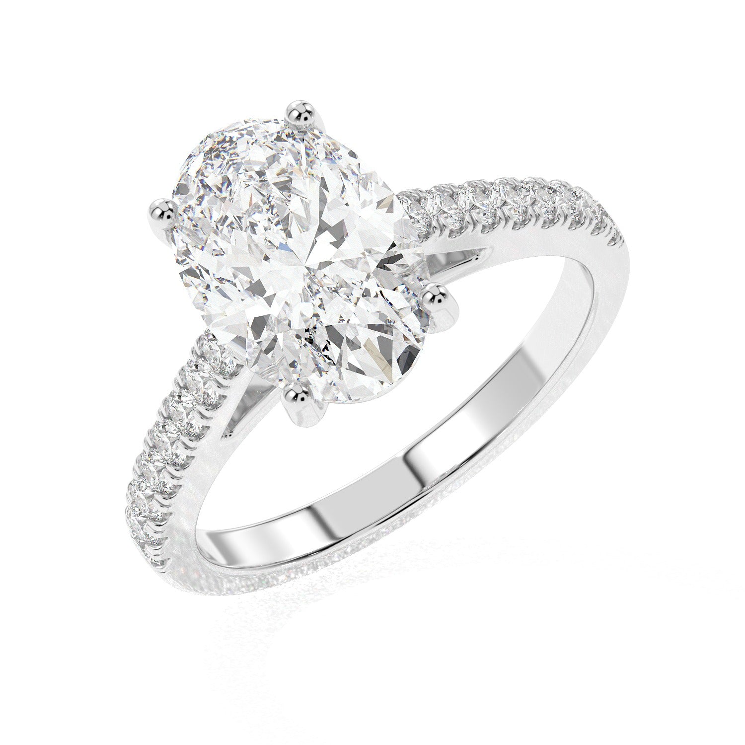 Oval Line Ring - White Gold#Metal Colour_White Gold