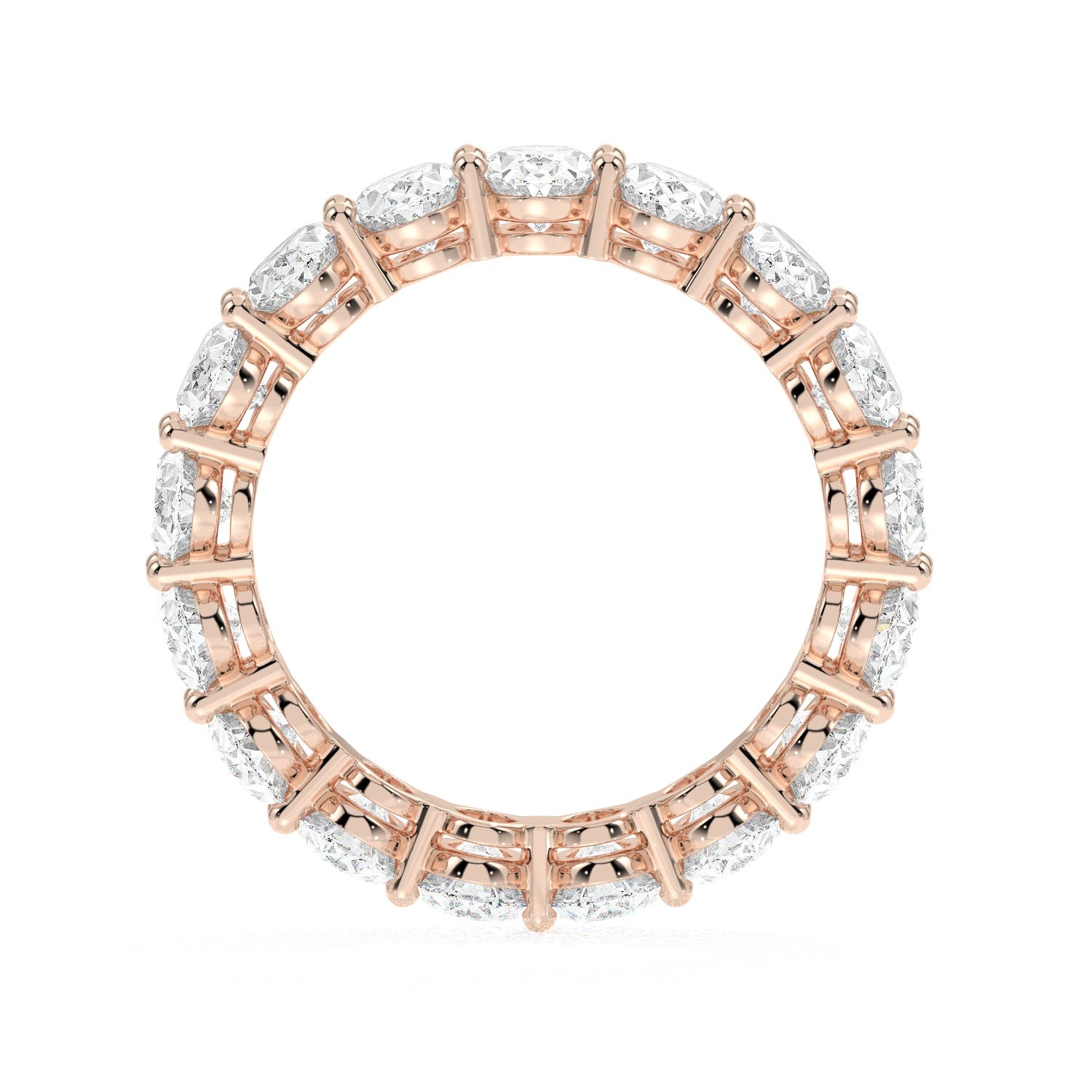 Oval Eternity Ring - Rose Gold#Metal Colour_Rose Gold