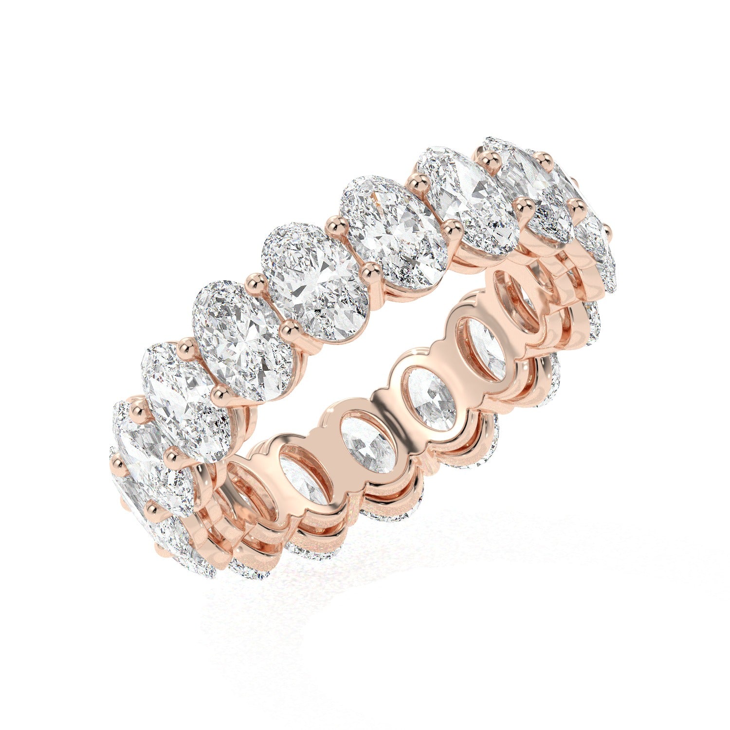 Oval Eternity Ring - Rose Gold#Metal Colour_Rose Gold
