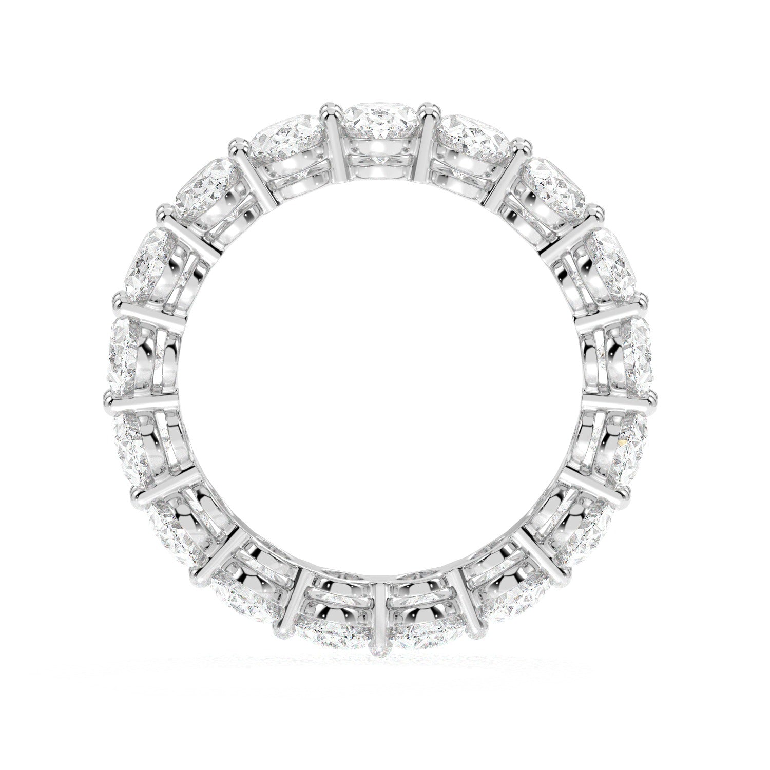 Oval Eternity Ring - White Gold#Metal Colour_White Gold
