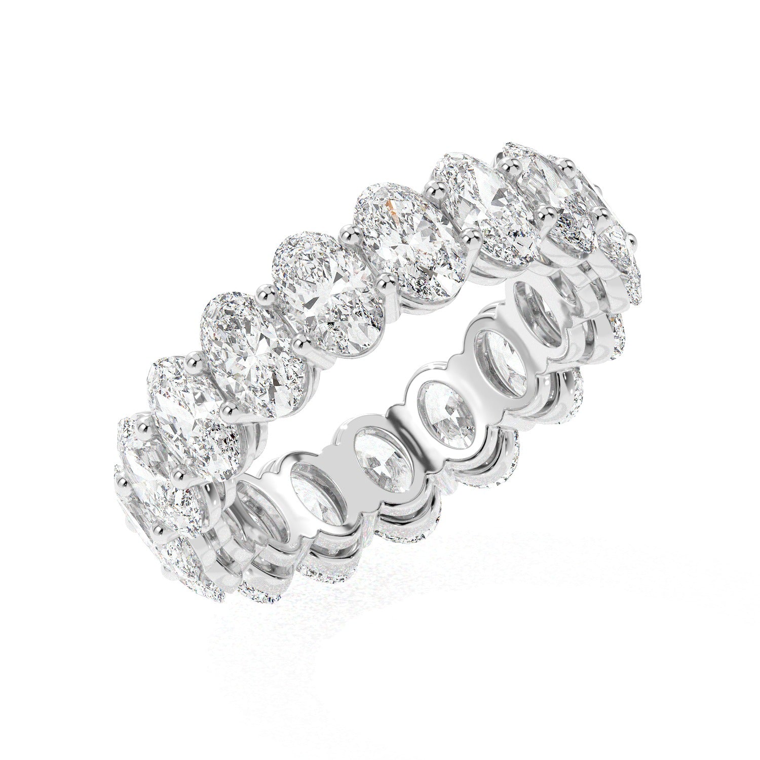 Oval Eternity Ring - White Gold#Metal Colour_White Gold