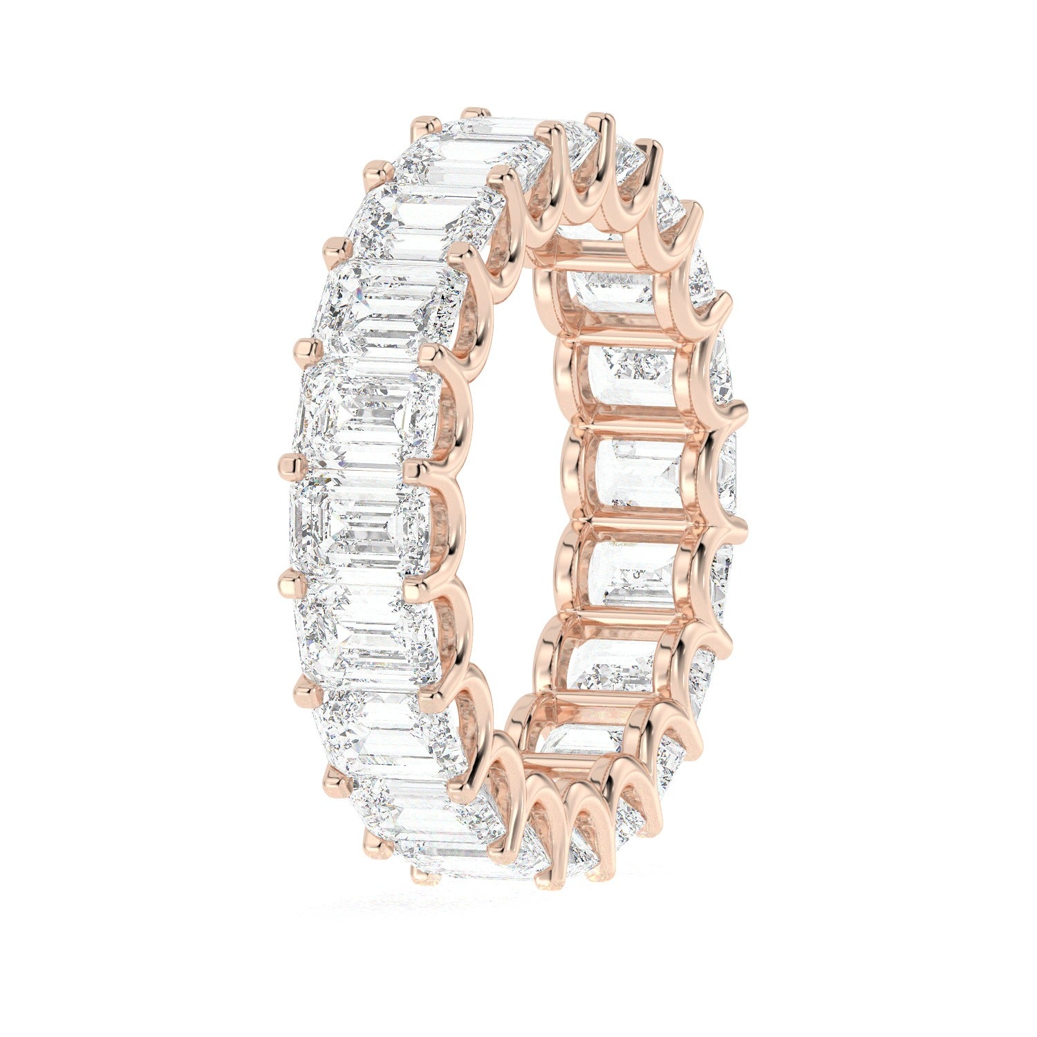Emerald Eternity Ring - Rose Gold#Metal Colour_Rose Gold