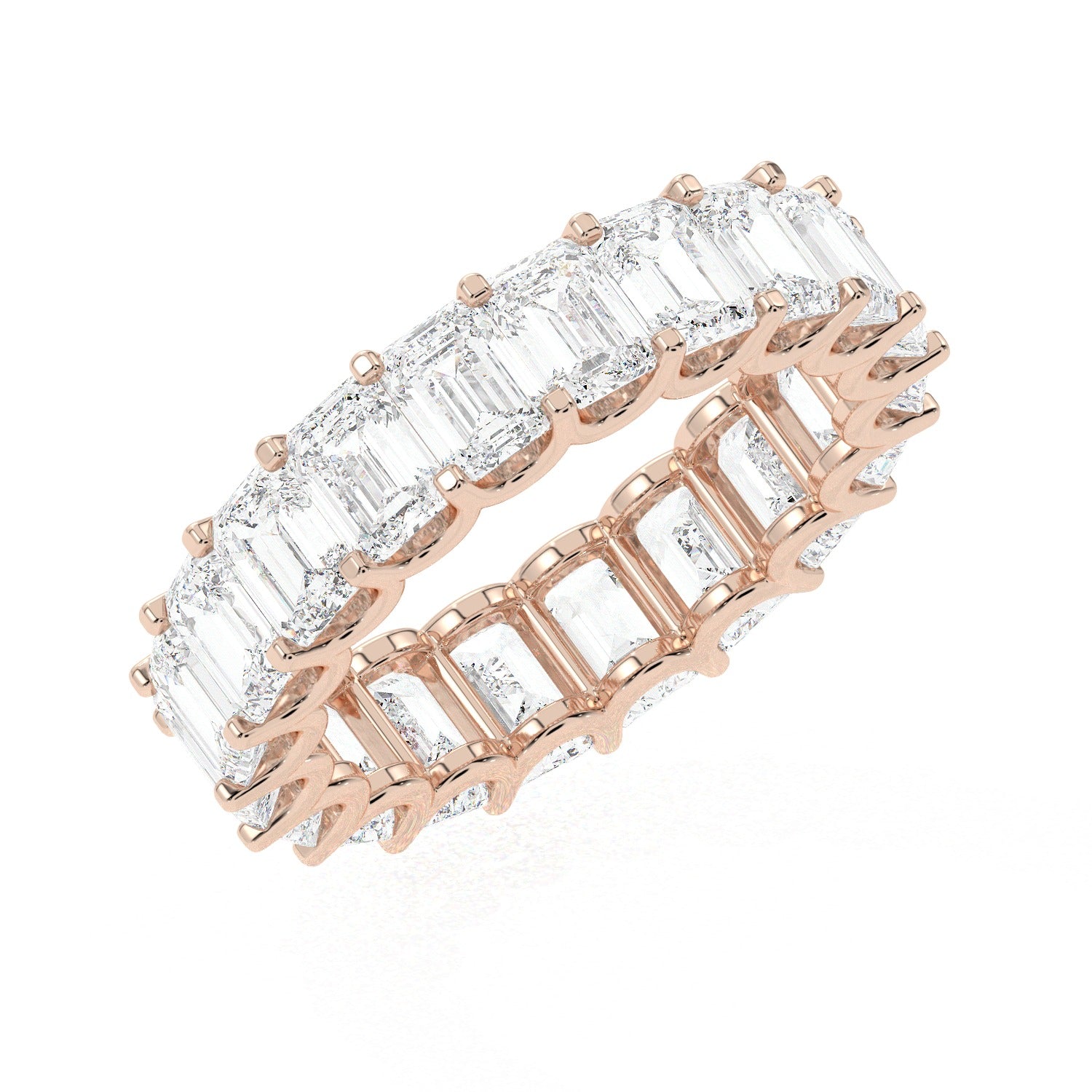 Emerald Eternity Ring - Rose Gold#Metal Colour_Rose Gold