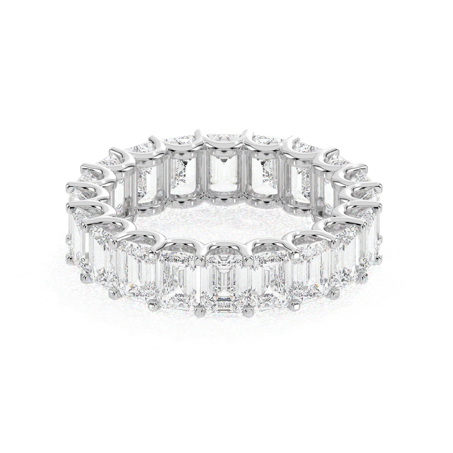 Emerald Eternity Ring - White Gold#Metal Colour_White Gold