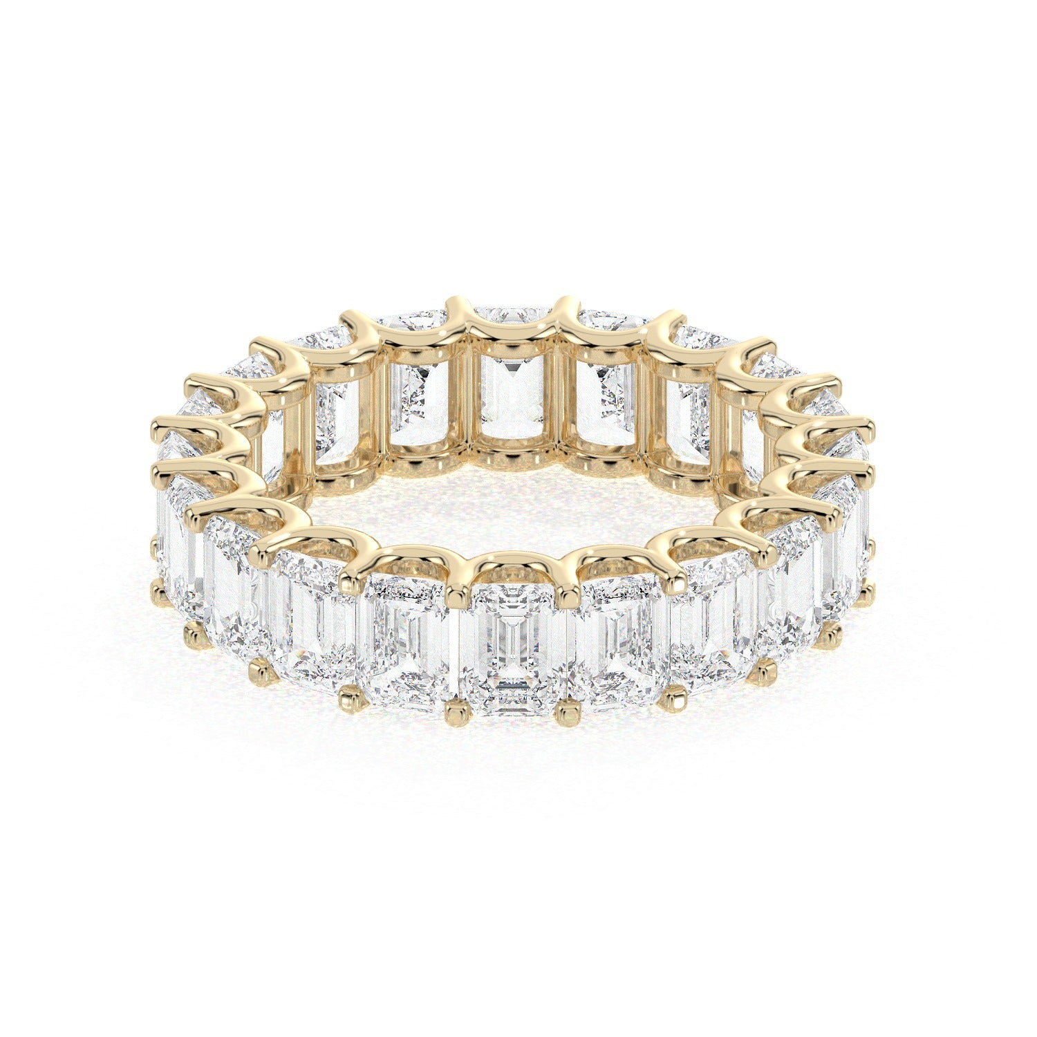 Emerald Eternity Ring - Yellow Gold#Metal Colour_Yellow Gold