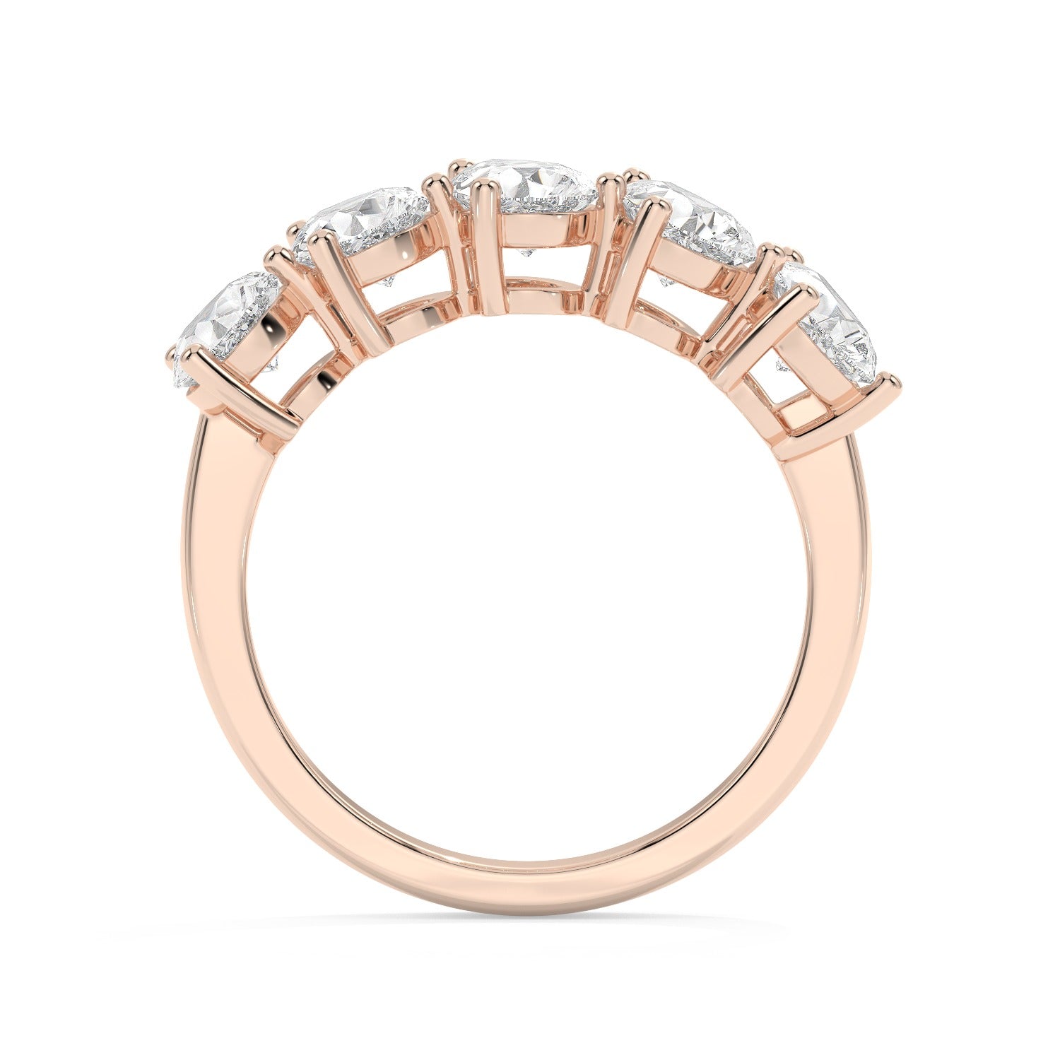 Pear Half Eternity Ring - Rose Gold#Metal Colour_Rose Gold