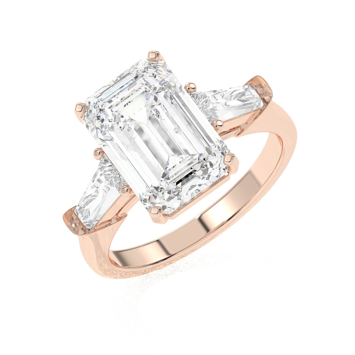Framed Emerald Ring - Rose Gold#Metal Colour_Rose Gold