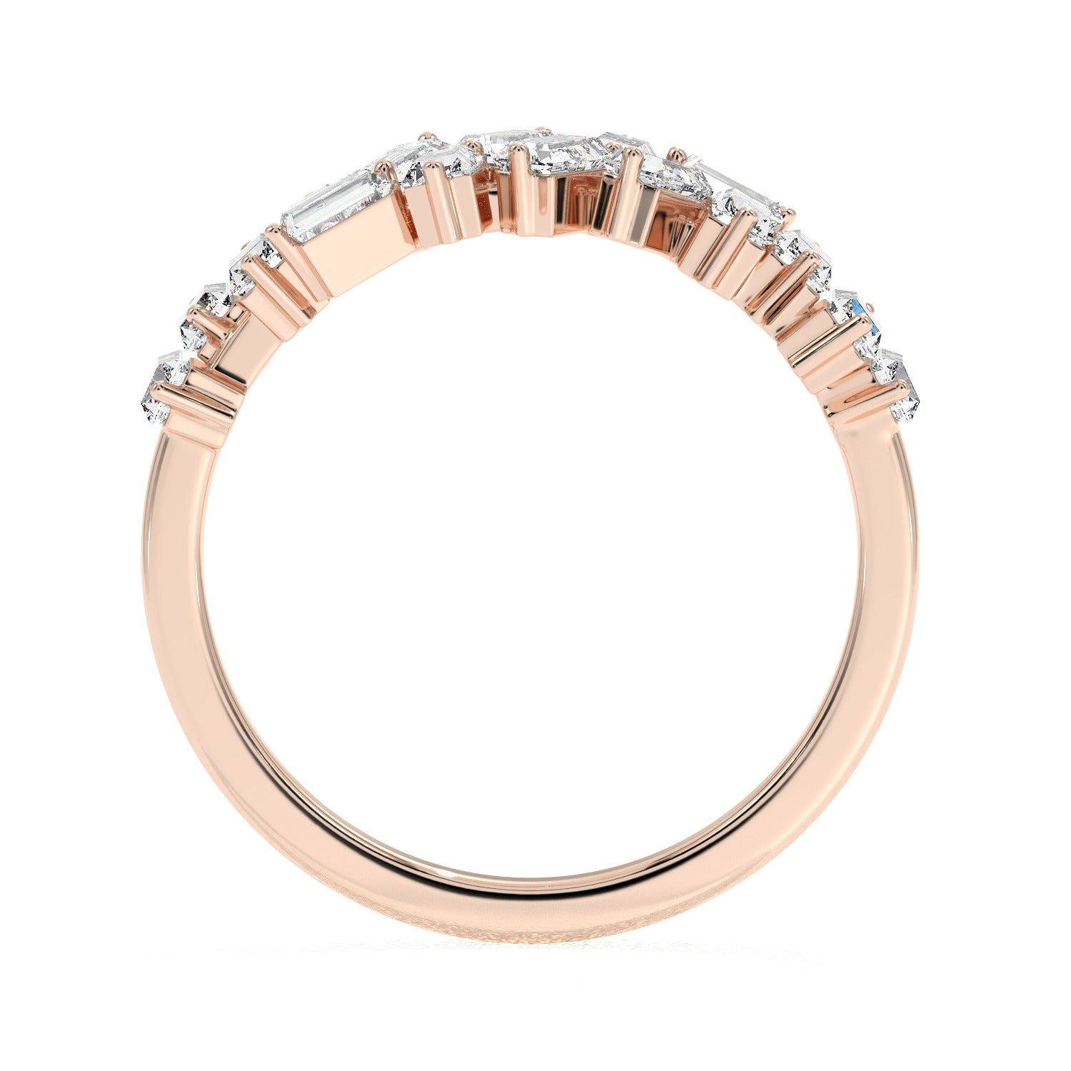 Emerald Cluster Ring - Rose Gold#Metal Colour_Rose Gold