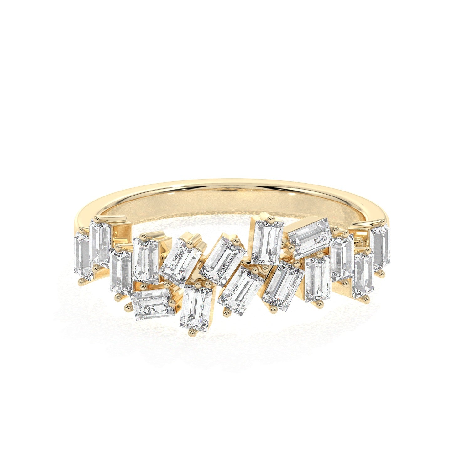 Emerald Cluster Ring - Yellow Gold#Metal Colour_Yellow Gold